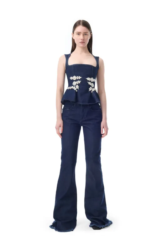 INDIGO DENIM BOOTCUT JEANS made by Marques ’ Almeida