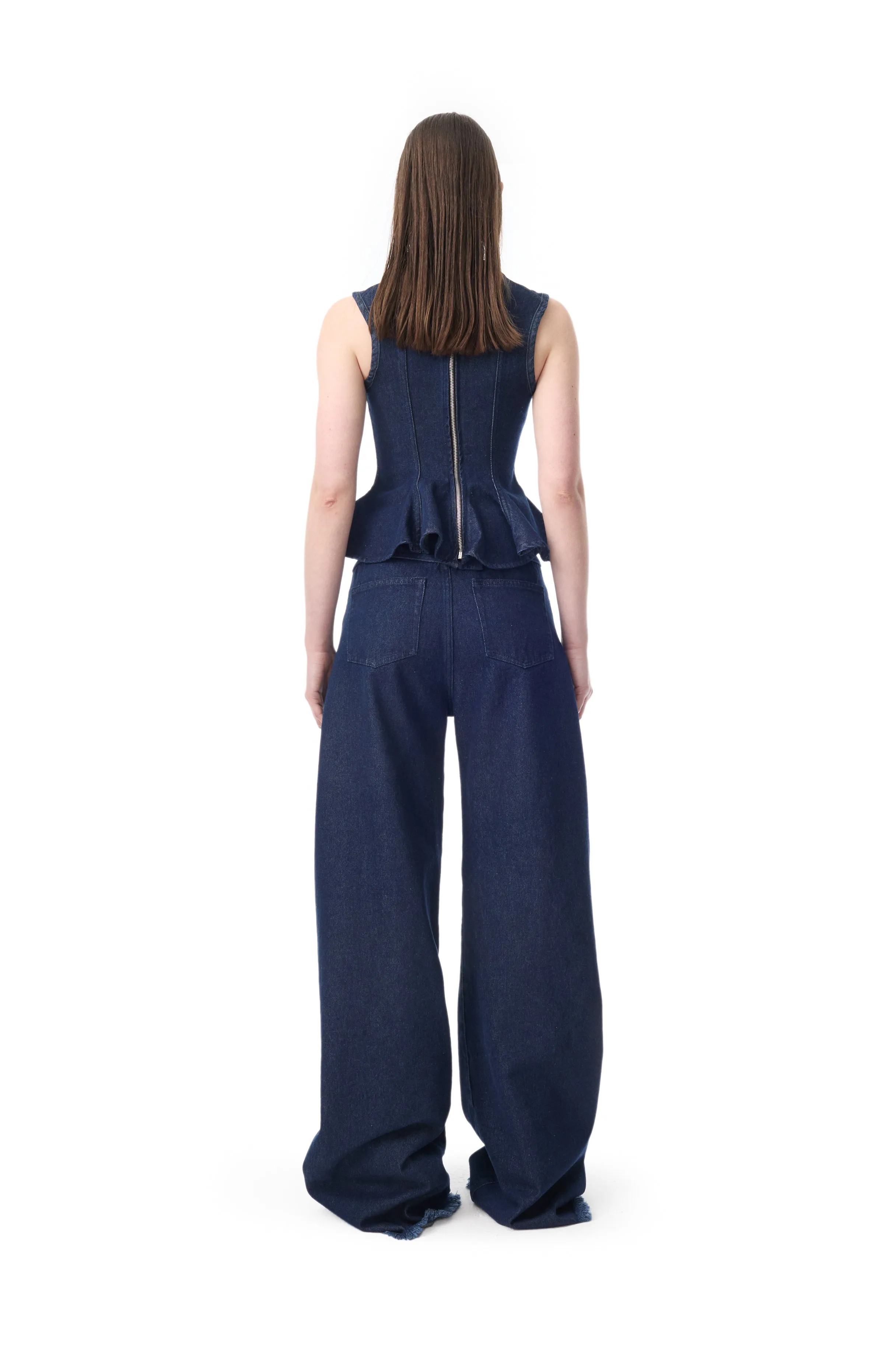 INDIGO DENIM EMBELLISHED BOYFRIEND TROUSERS sold by Marques ’ Almeida product image thumbnail 3
