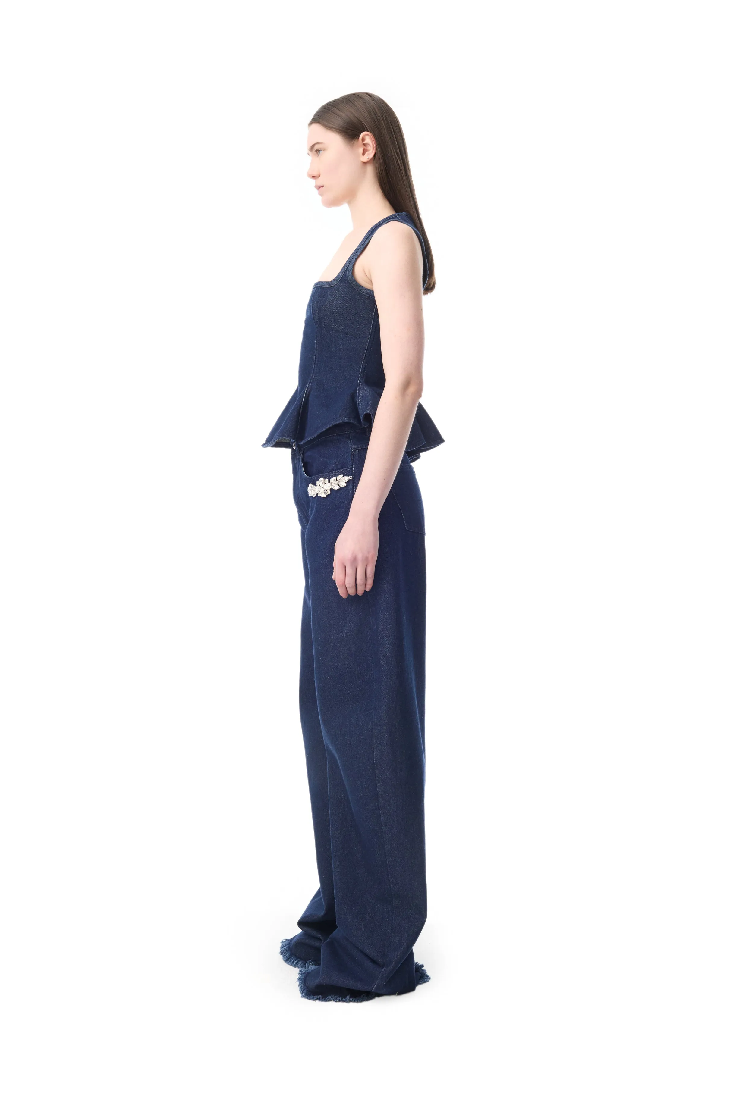 INDIGO DENIM EMBELLISHED BOYFRIEND TROUSERS sold by Marques ’ Almeida product image thumbnail 5