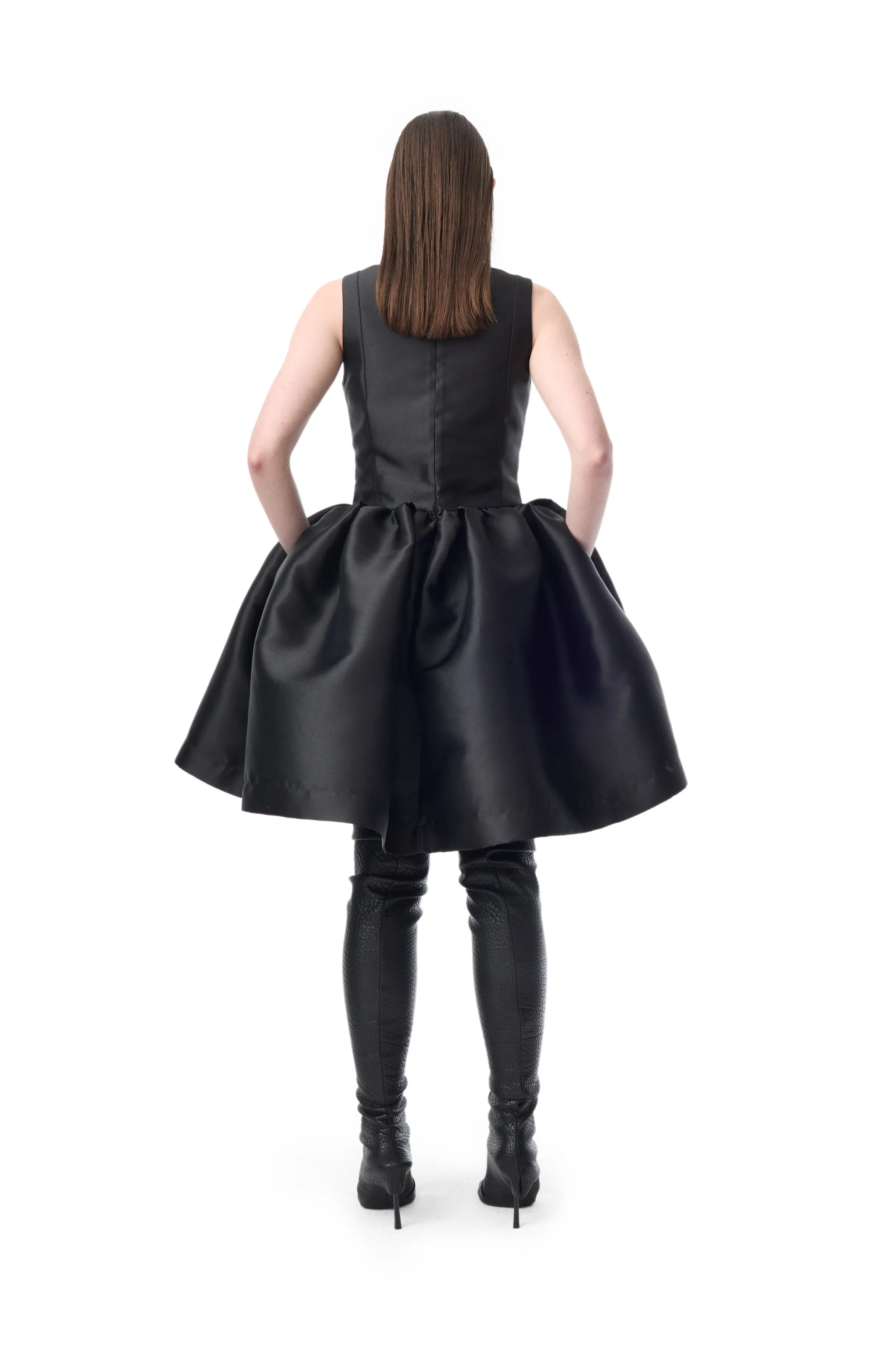 BLACK SHORT PUFF DRESS WITH EMBELLISHMENT sold by Marques ’ Almeida product image thumbnail 3
