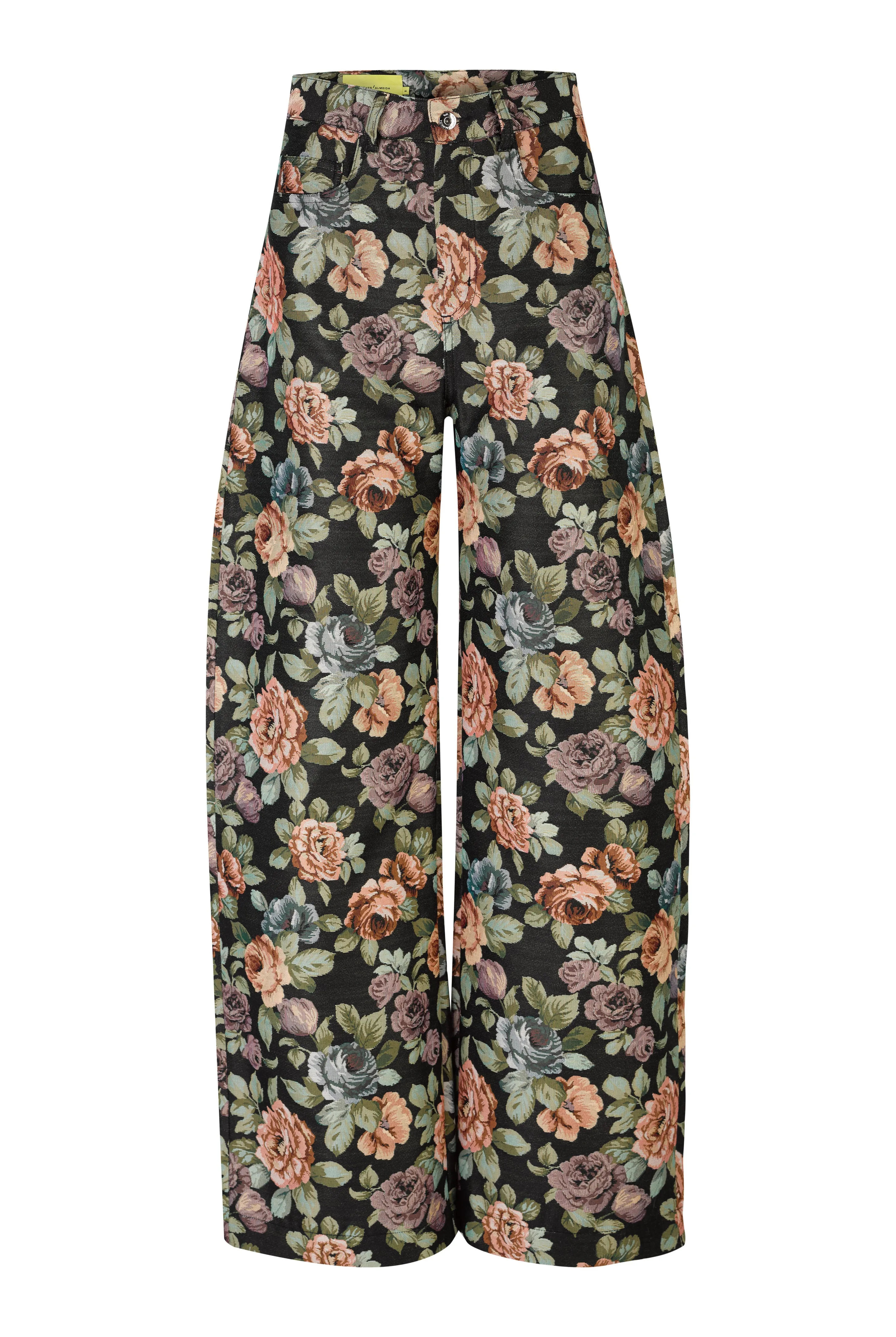 BLACK FLORAL BROCADE BOYFRIEND TROUSERS sold by Marques ’ Almeida product image thumbnail 2
