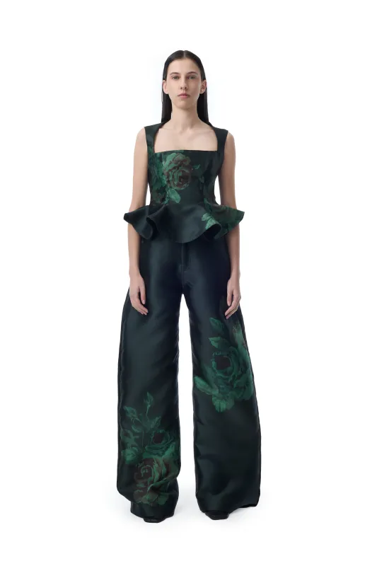 GREEN FLOWER MIKADO BOYFRIEND TROUSERS made by Marques ’ Almeida