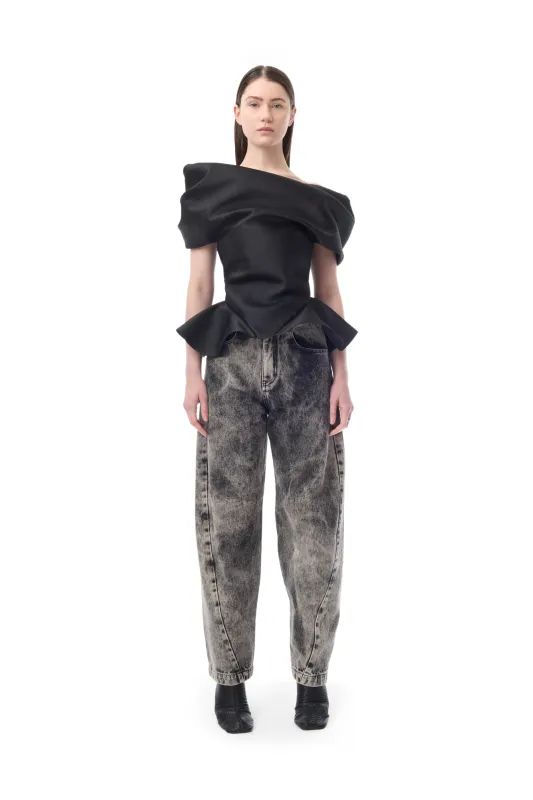 DENIM GREY ACID WASH BARREL JEANS sold by Marques ’ Almeida