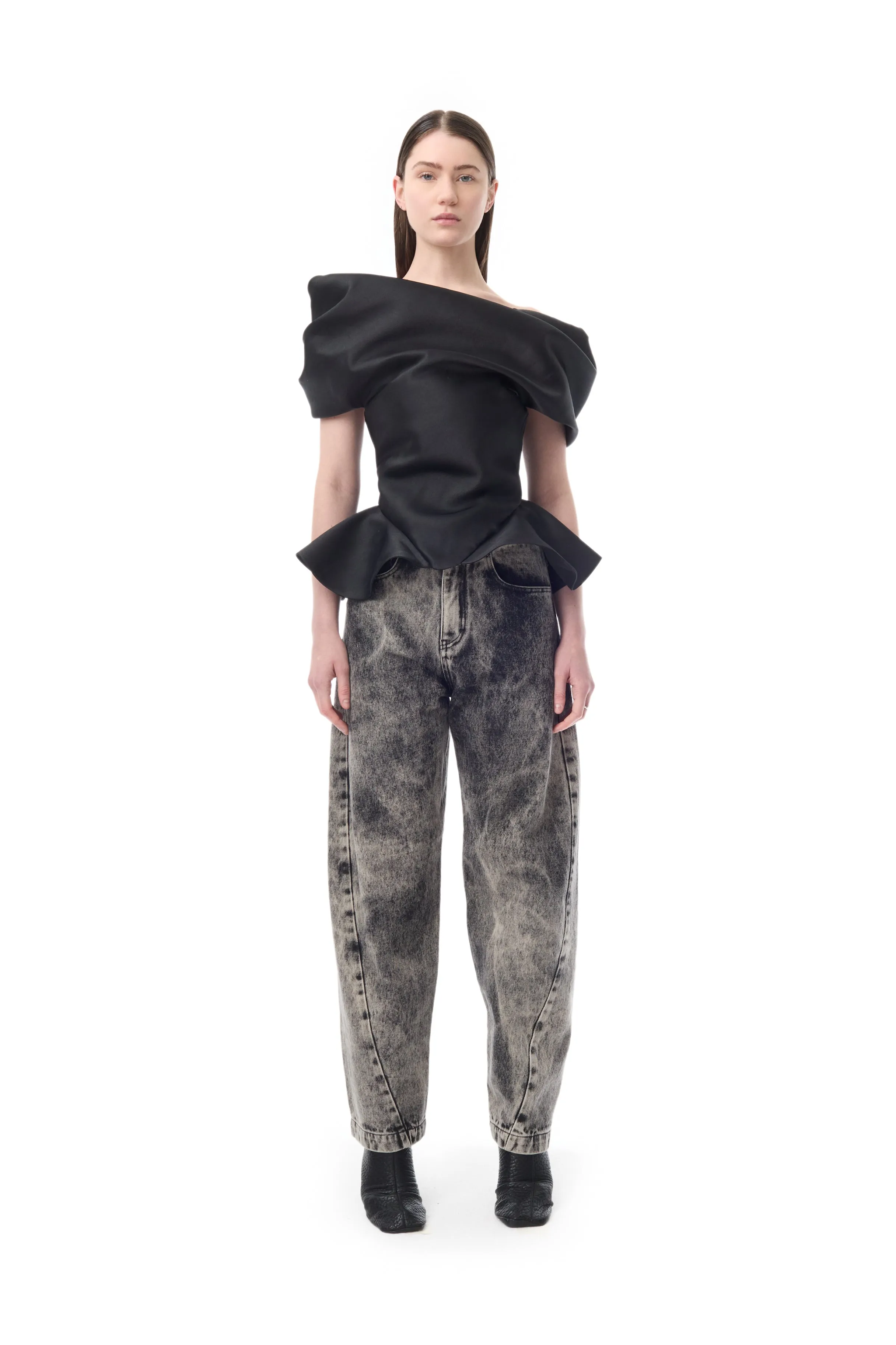 DENIM GREY ACID WASH BARREL JEANS sold by Marques ’ Almeida