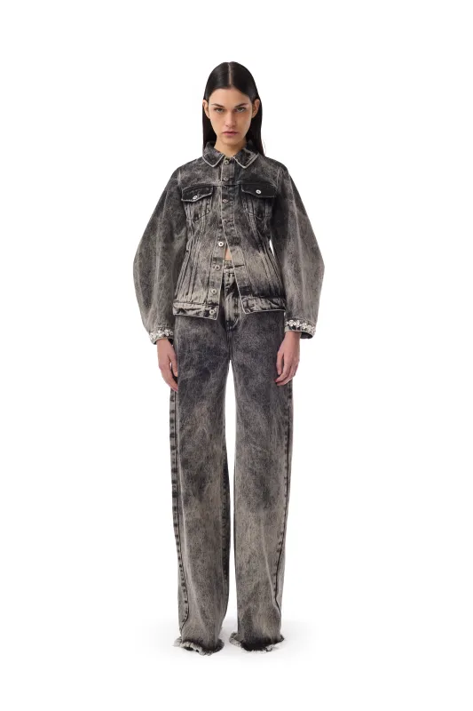 DENIM GREY ACID WASH EMBELLISHED BOYFRIEND TROUSERS sold by Marques ’ Almeida