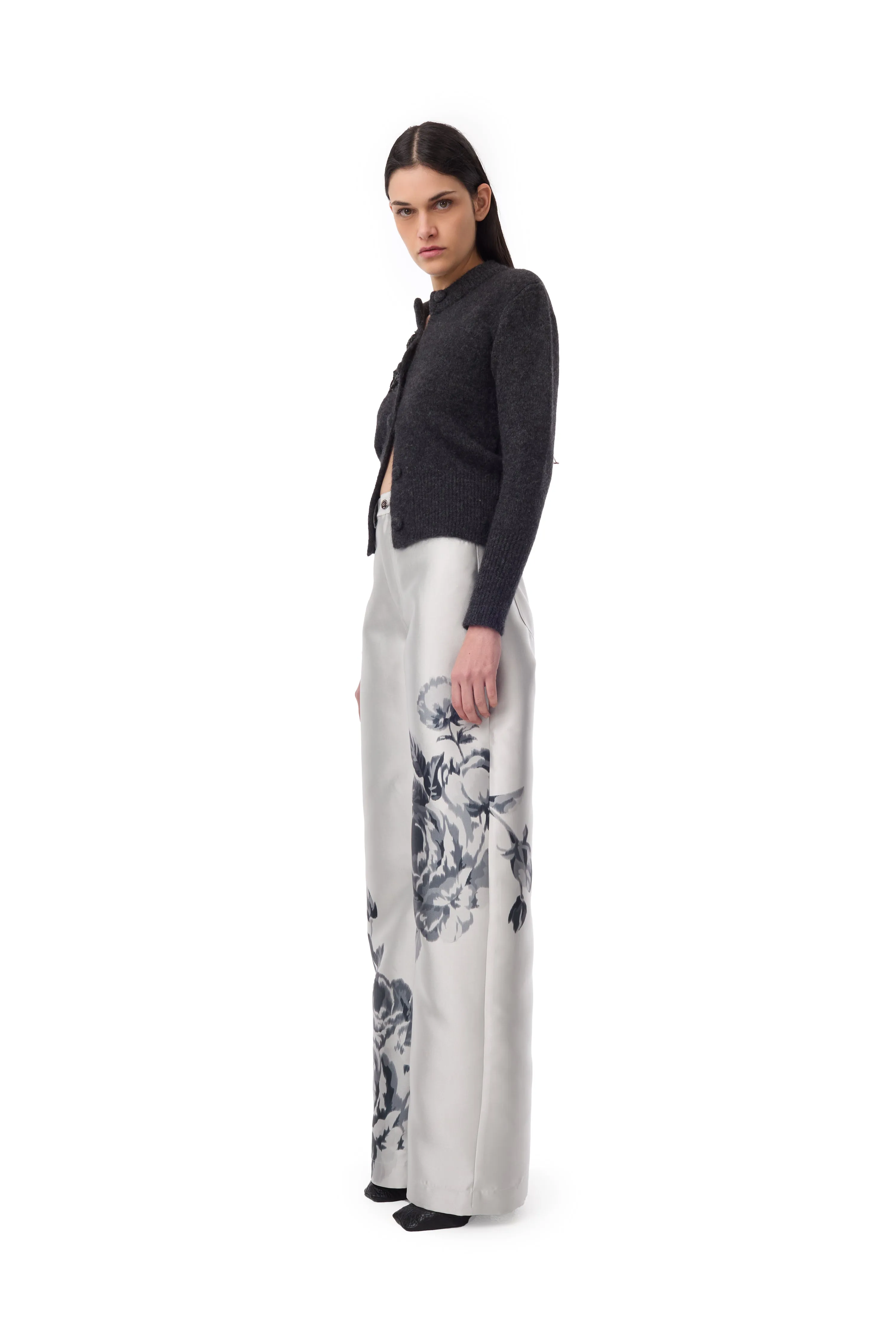 SILVER FLOWER MIKADO BOYFRIEND TROUSERS sold by Marques ’ Almeida product image thumbnail 3
