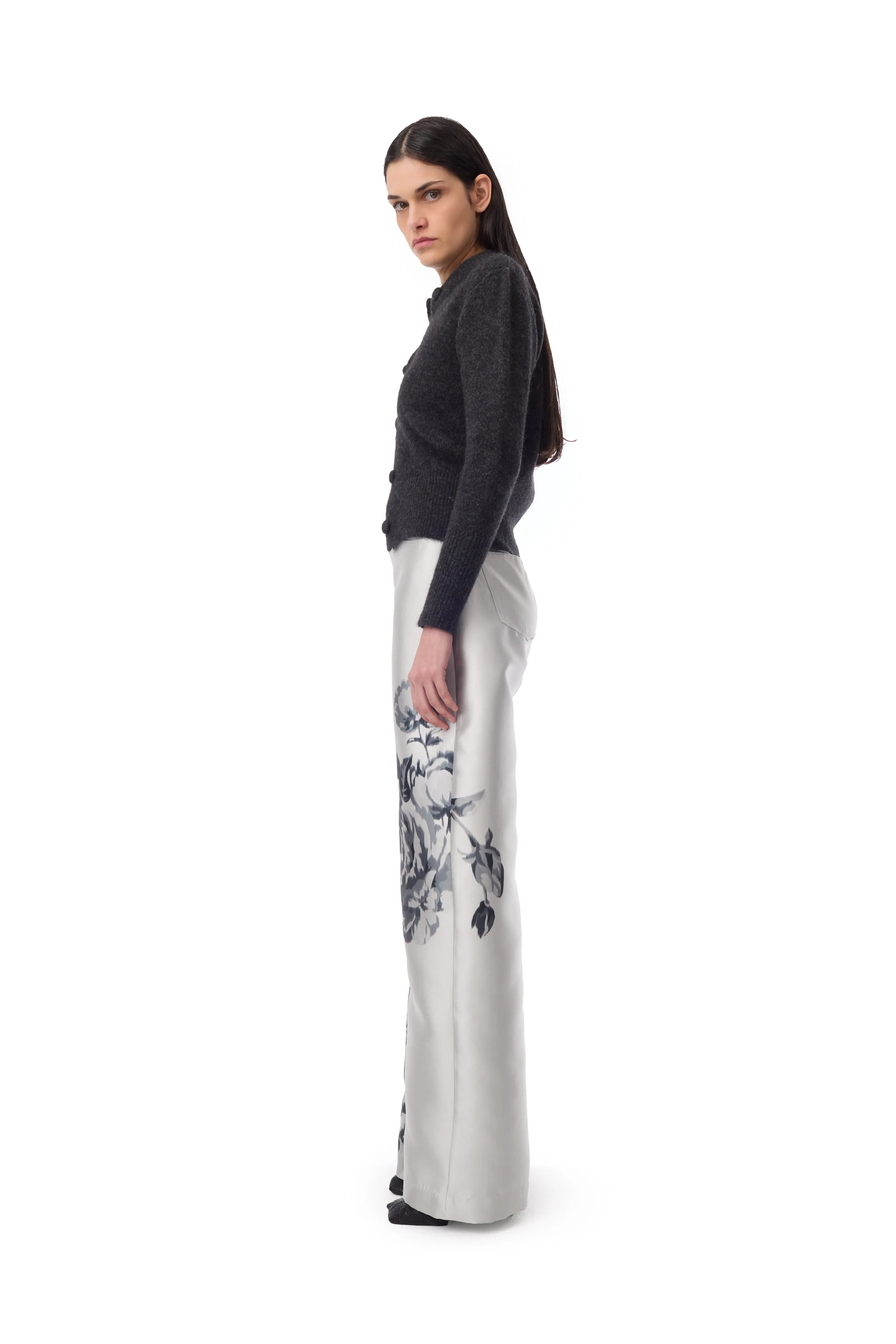 SILVER FLOWER MIKADO BOYFRIEND TROUSERS sold by Marques ’ Almeida product image thumbnail 4