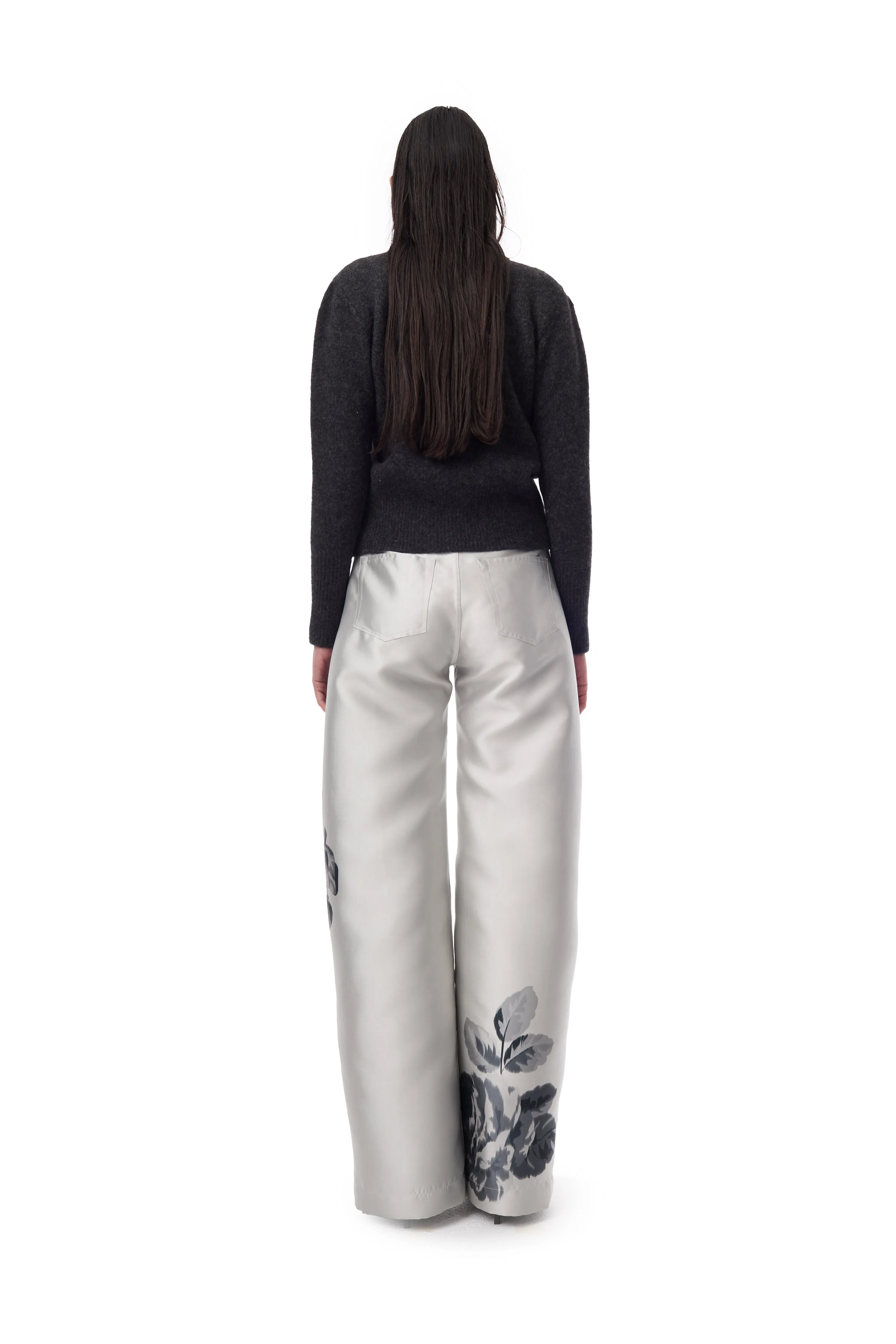 SILVER FLOWER MIKADO BOYFRIEND TROUSERS sold by Marques ’ Almeida product image thumbnail 2