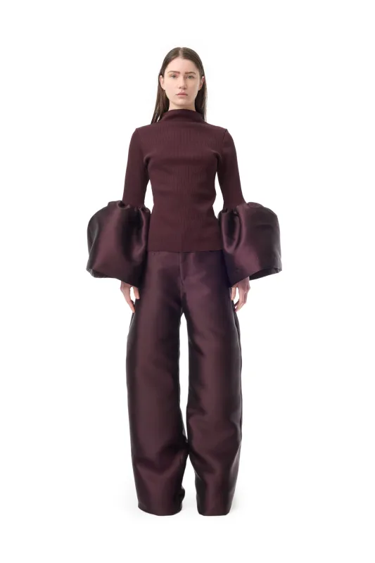 BURGUNDY MIKADO BOYFRIEND TROUSERS sold by Marques ’ Almeida