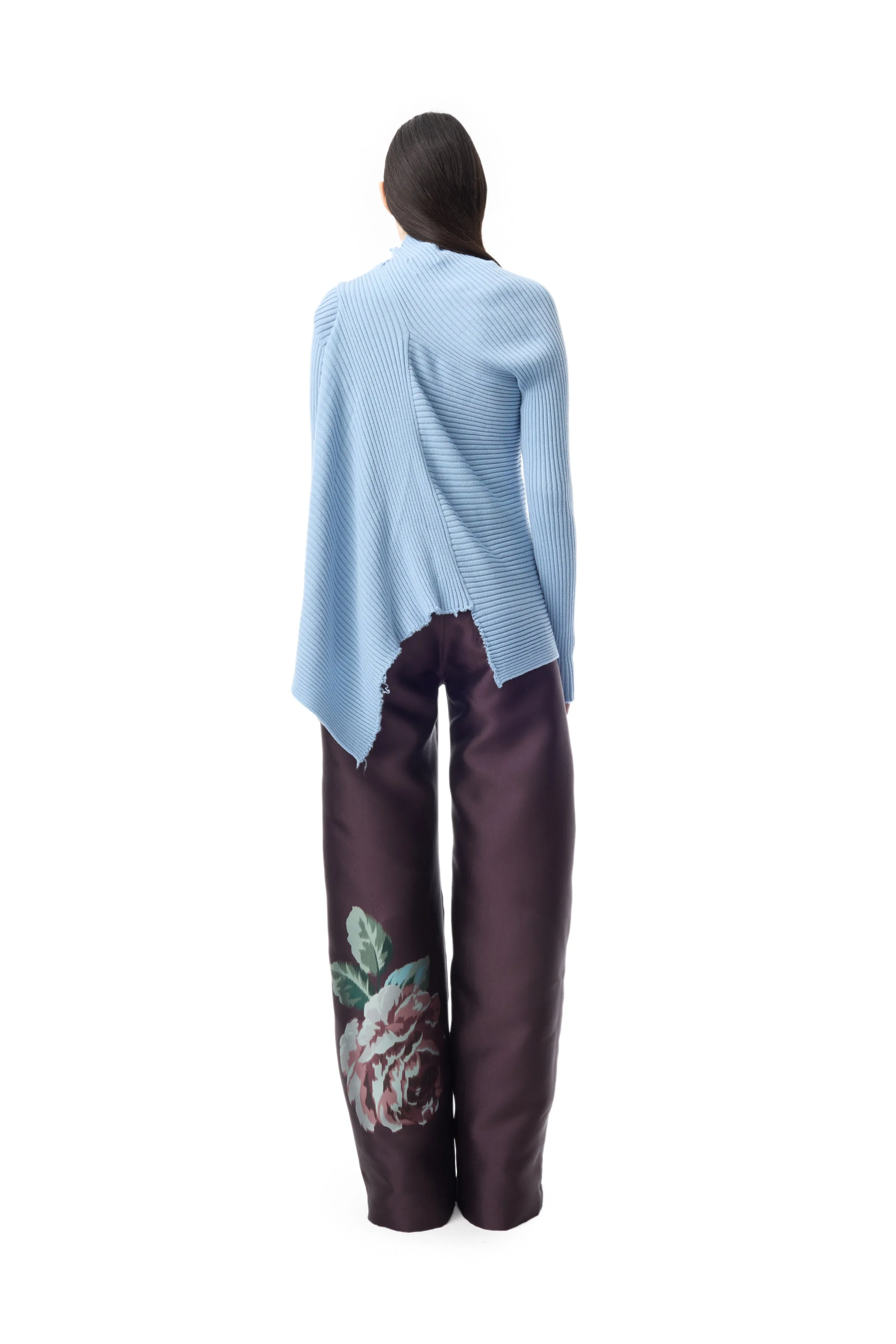 BURGUNDY FLOWER MIKADO BOYFRIEND TROUSERS sold by Marques ’ Almeida product image thumbnail 2
