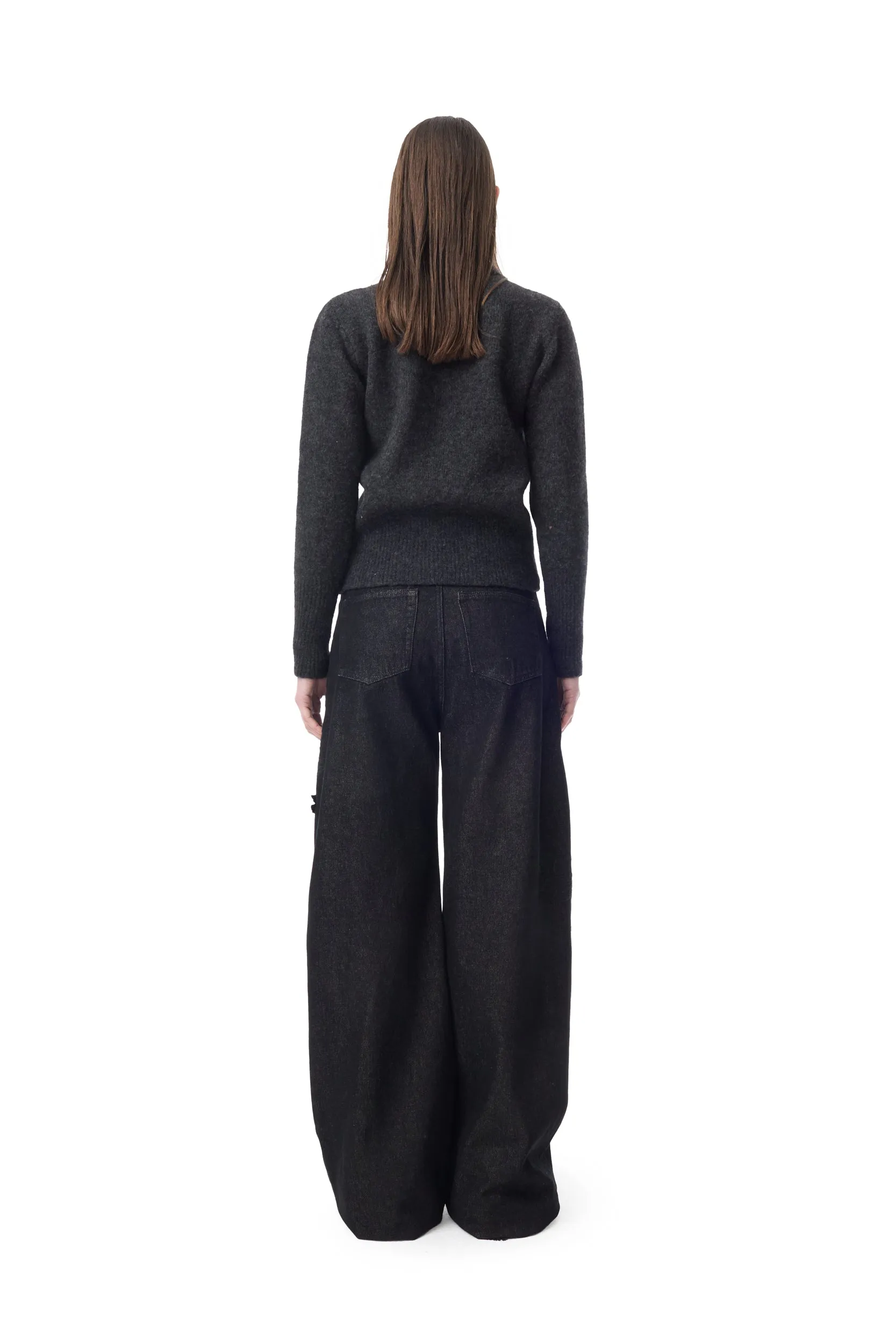 EMBROIDERED BLACK DENIM BOYFRIEND TROUSERS sold by Marques ’ Almeida product image thumbnail 2