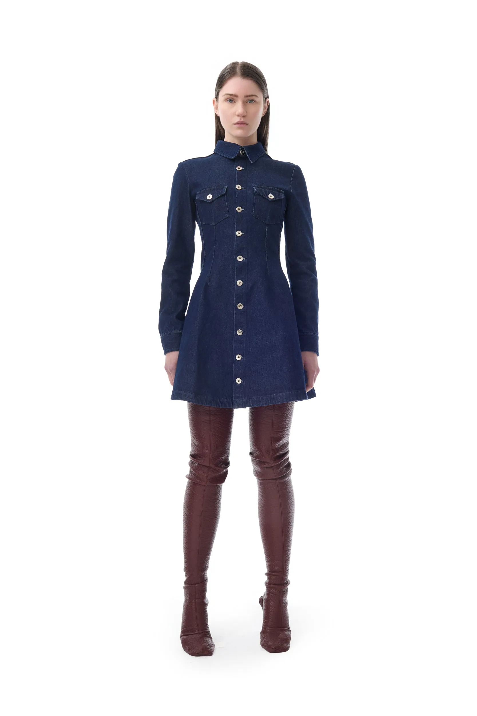 INDIGO DENIM SHORT SHIRT DRESS sold by Marques ’ Almeida product image thumbnail 3