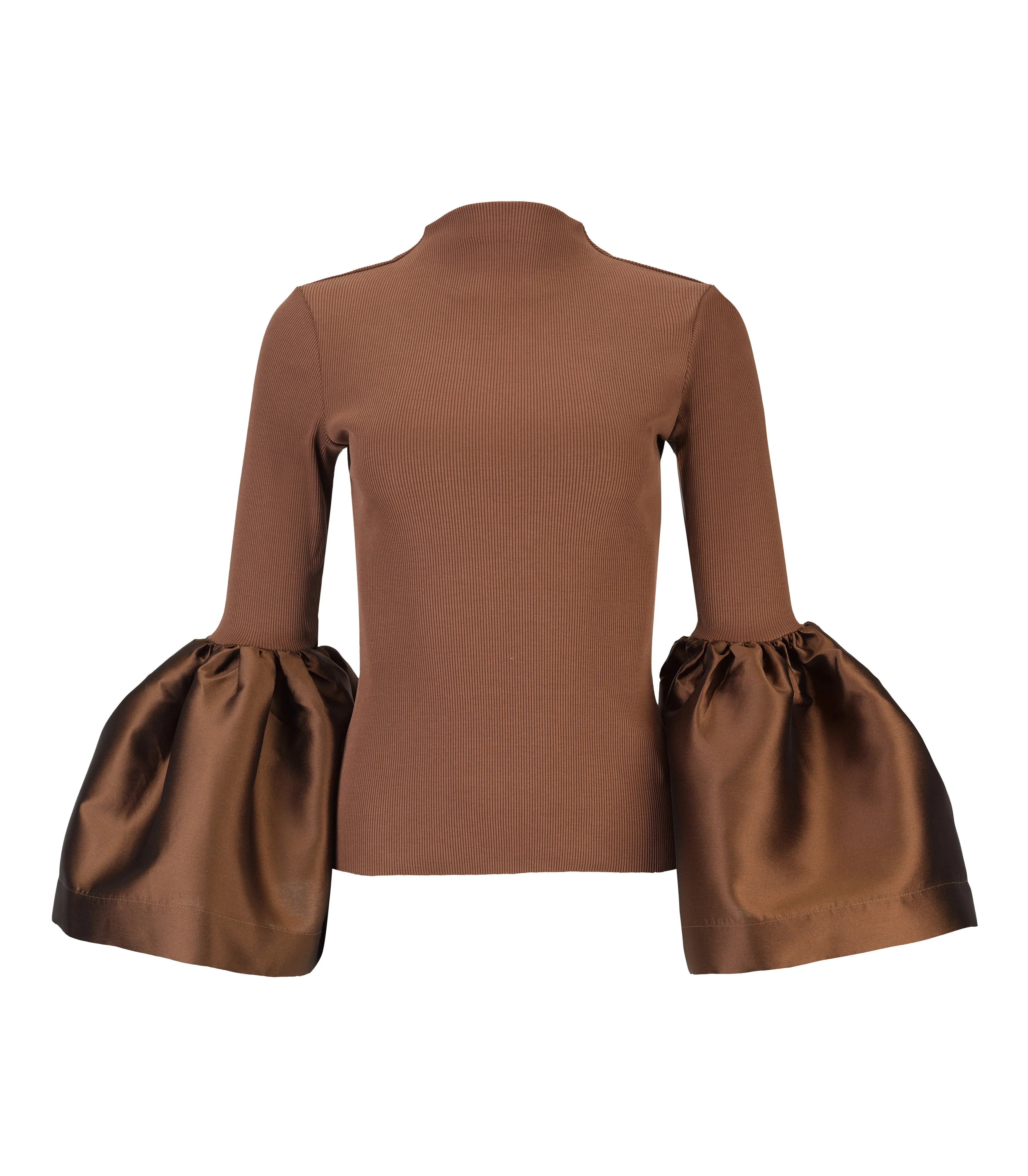BROWN TURTLENECK PUFF SLEEVE TOP sold by Marques ’ Almeida product image thumbnail 2