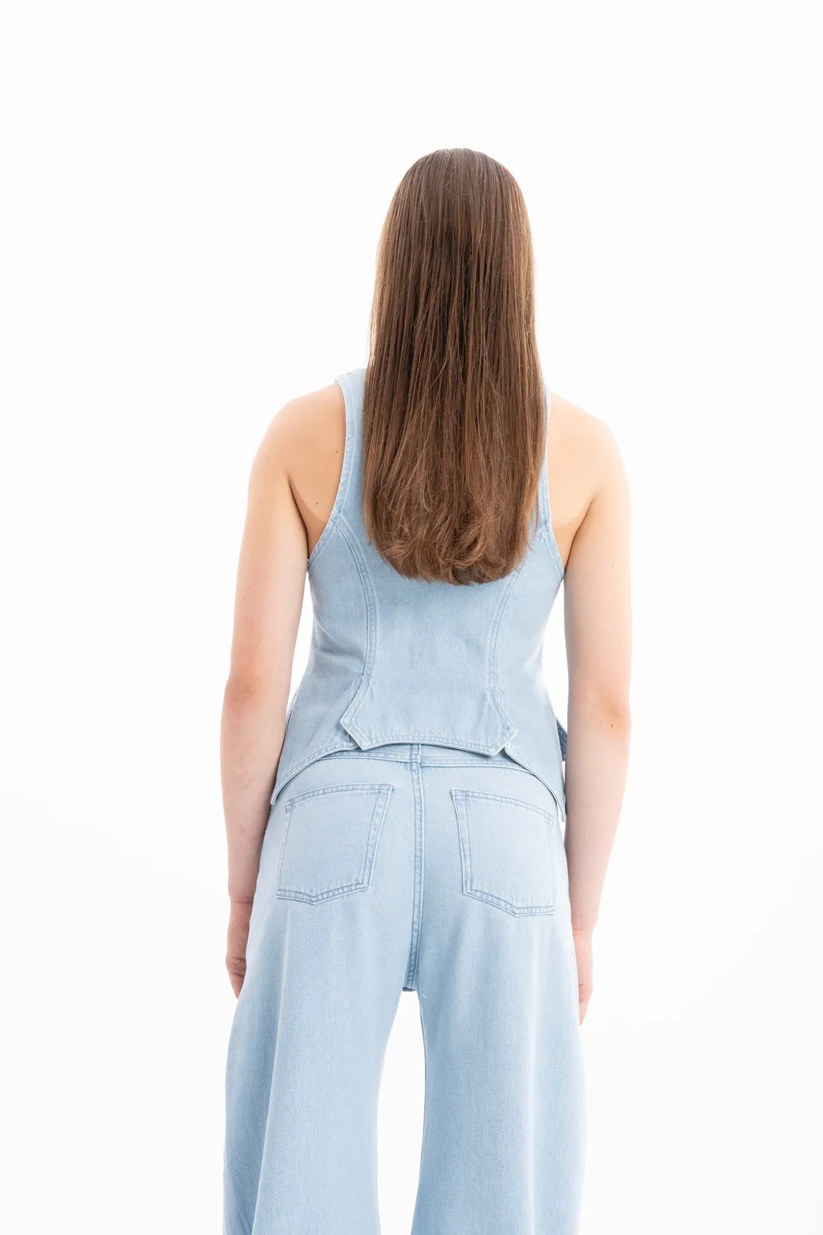 DENIM CORSET TOP WITH SHAPED HIP PANELS sold by Marques ’ Almeida product image thumbnail 2
