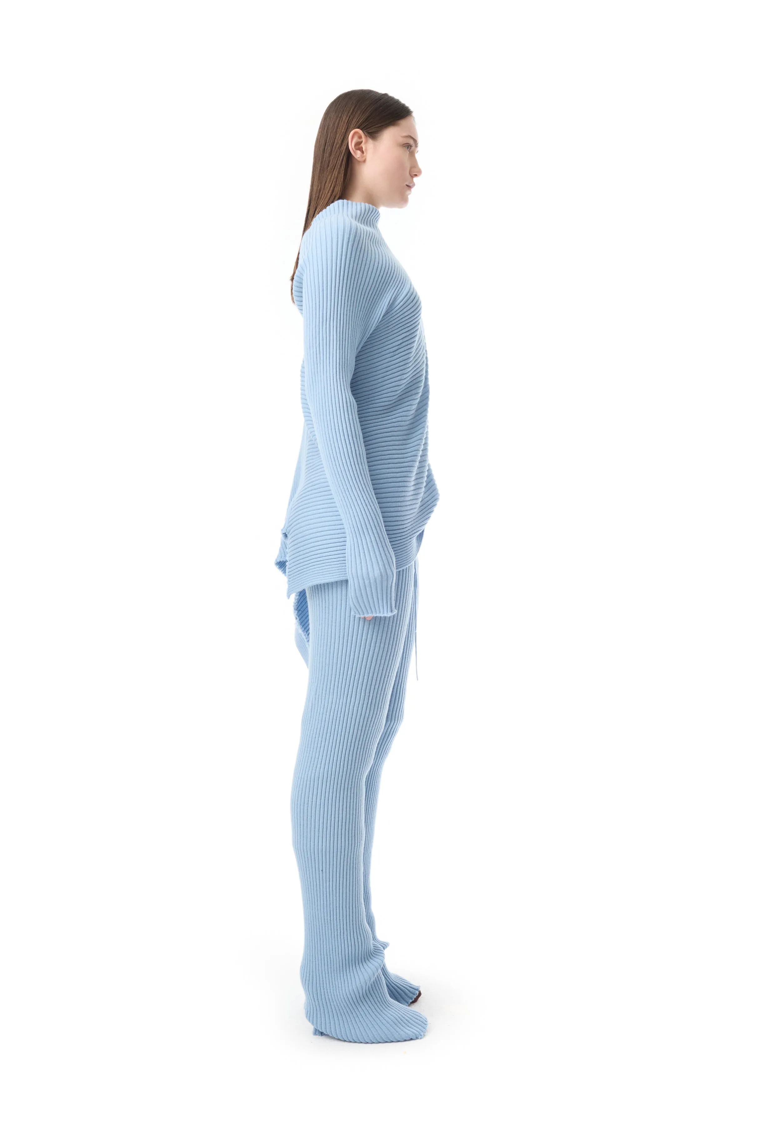 LIGHT BLUE MERINO KNIT TROUSERS sold by Marques ’ Almeida product image thumbnail 4