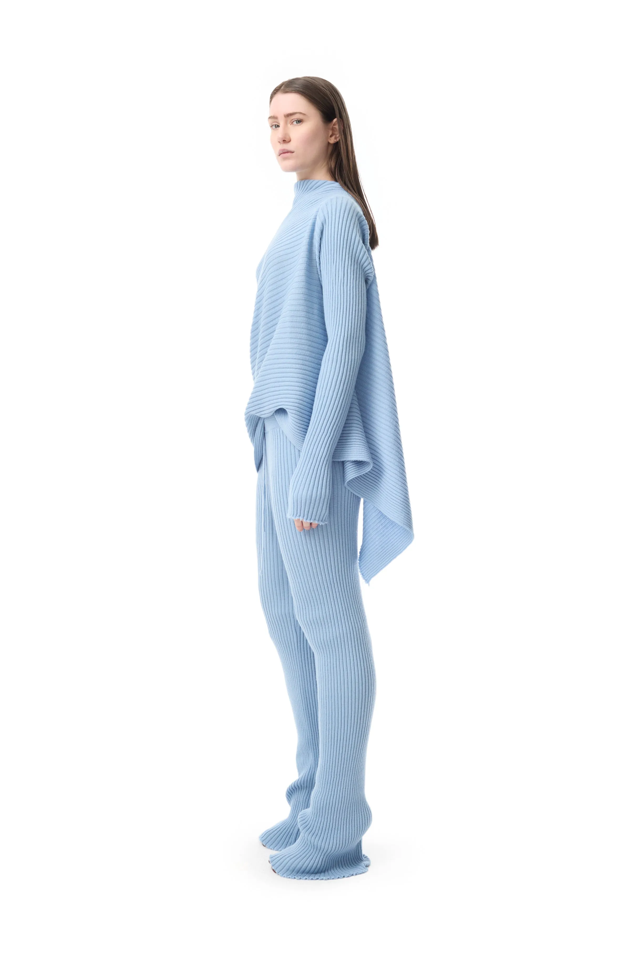 LIGHT BLUE MERINO KNIT TROUSERS sold by Marques ’ Almeida product image thumbnail 5