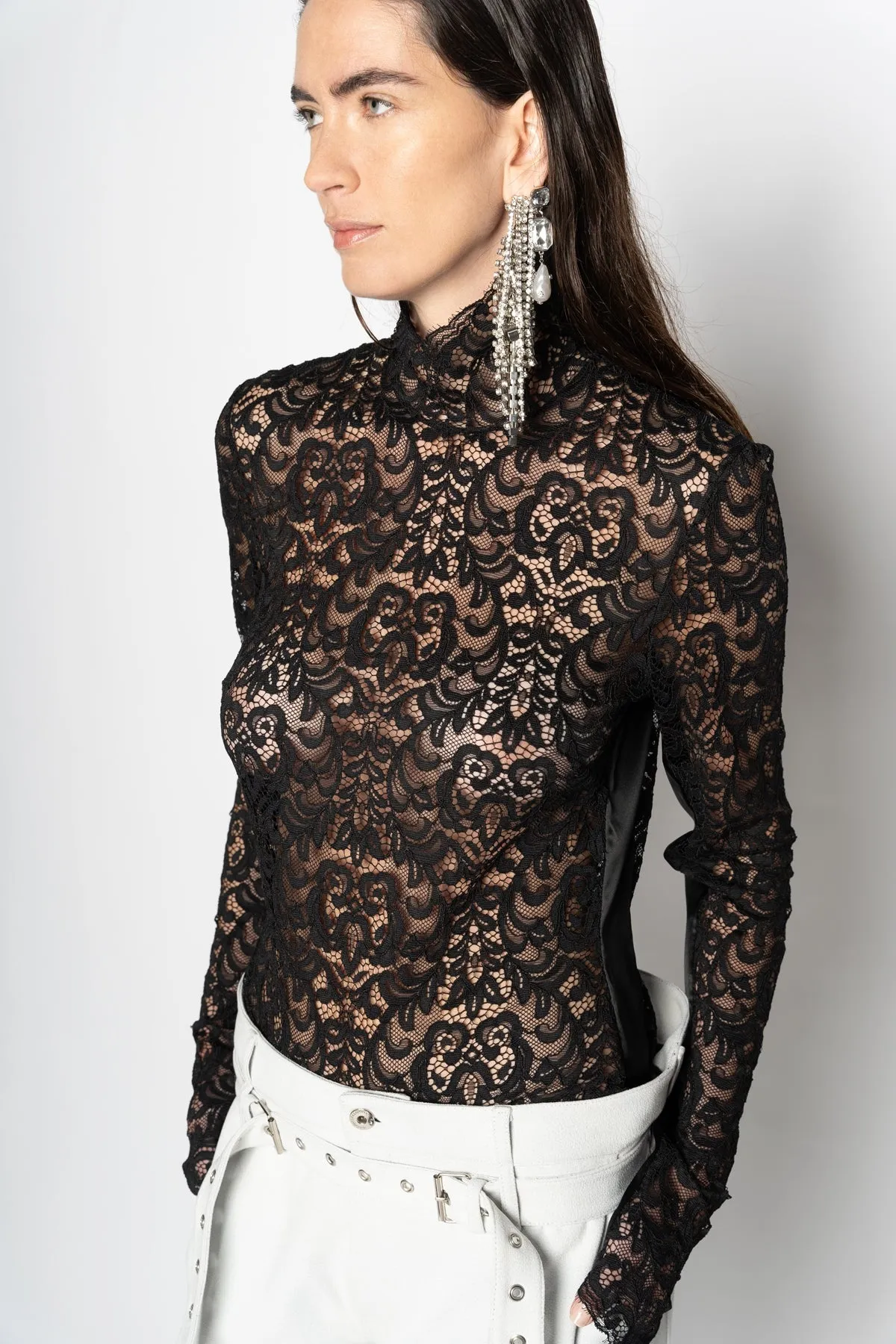 BLACK LACE LONG SLEEVE TOP sold by Marques ’ Almeida