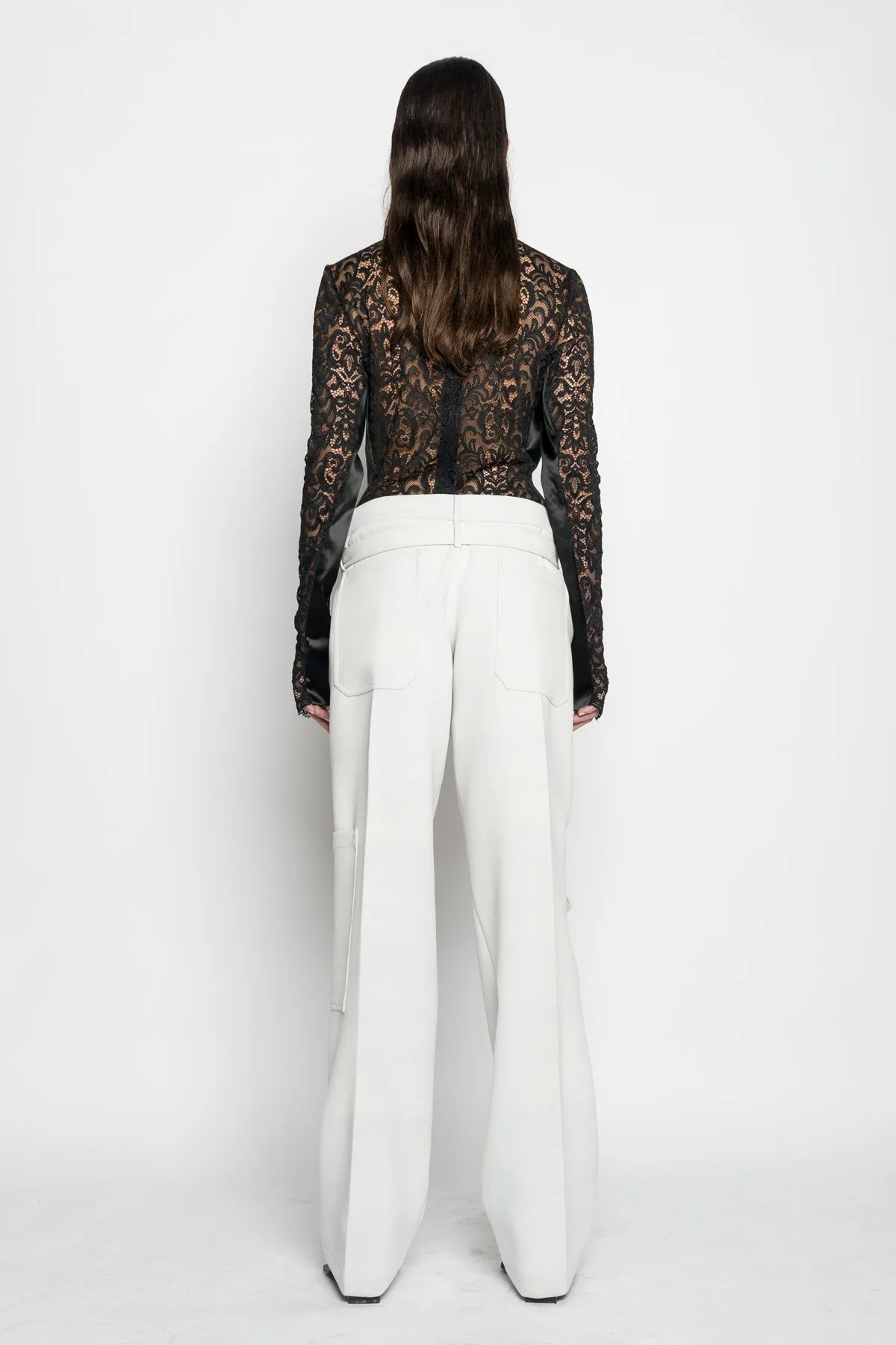 BLACK LACE LONG SLEEVE TOP sold by Marques ’ Almeida product image thumbnail 3