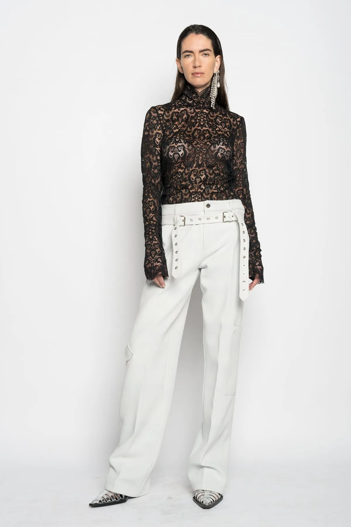 BLACK LACE LONG SLEEVE TOP sold by Marques ’ Almeida product image thumbnail 5