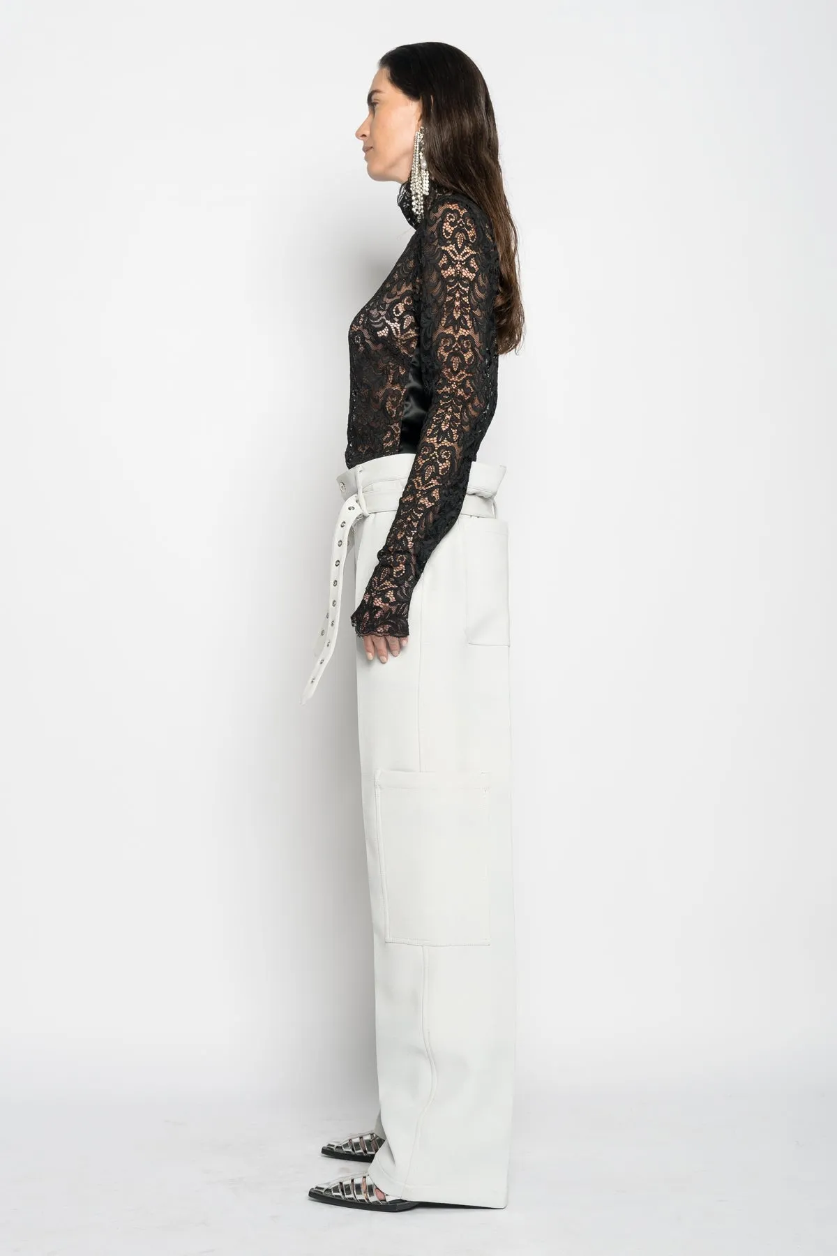 BLACK LACE LONG SLEEVE TOP sold by Marques ’ Almeida product image thumbnail 4