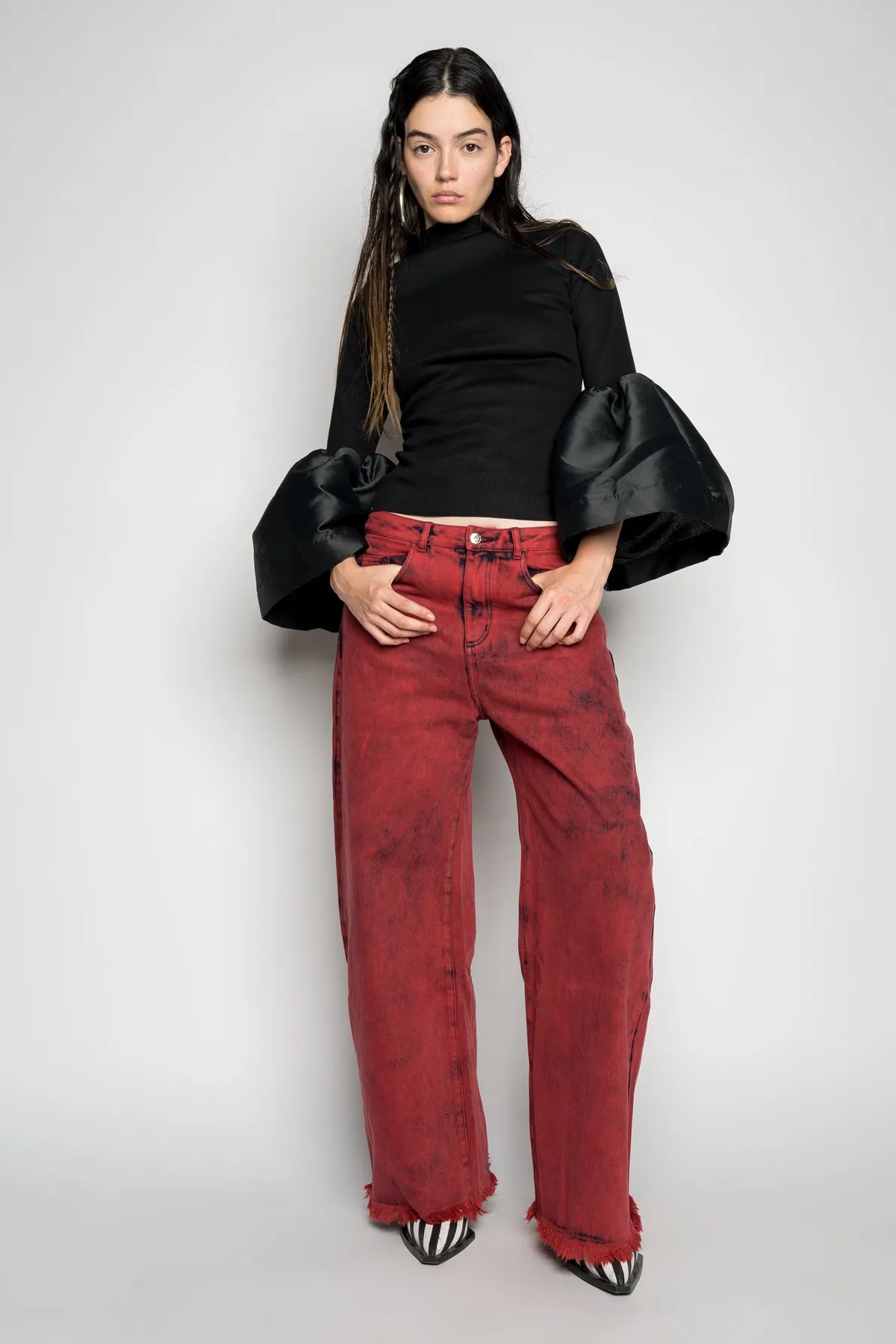 RED BOYFRIEND TROUSERS sold by Marques ’ Almeida product image thumbnail 5