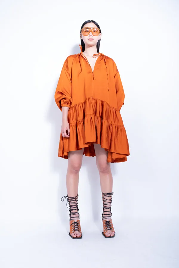 ORANGE OVERSIZED TIERED GATHERED DRESS sold by Marques ’ Almeida product image thumbnail 3