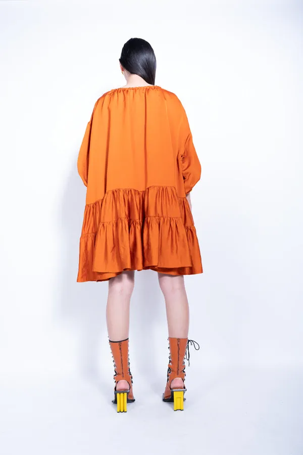 ORANGE OVERSIZED TIERED GATHERED DRESS sold by Marques ’ Almeida product image thumbnail 2
