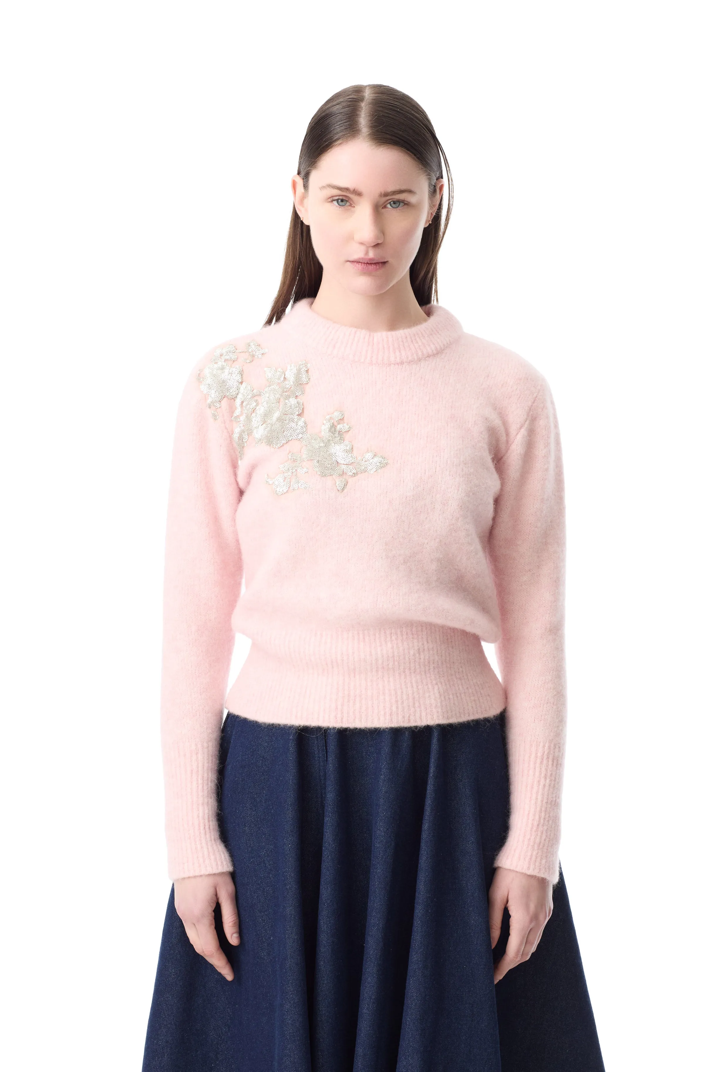 PINK KNIT CREW NECK WITH EMBELLISHMENT sold by Marques ’ Almeida