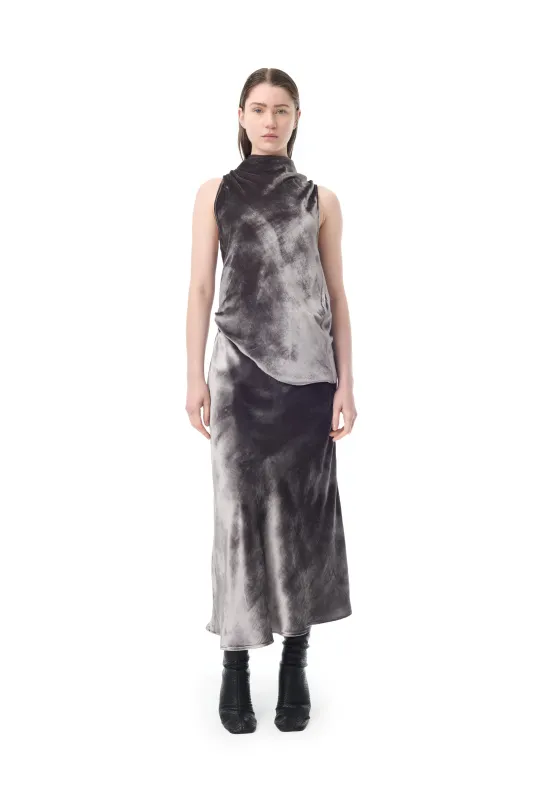 SILVER VELVET BIAS MIDI SKIRT made by Marques ’ Almeida