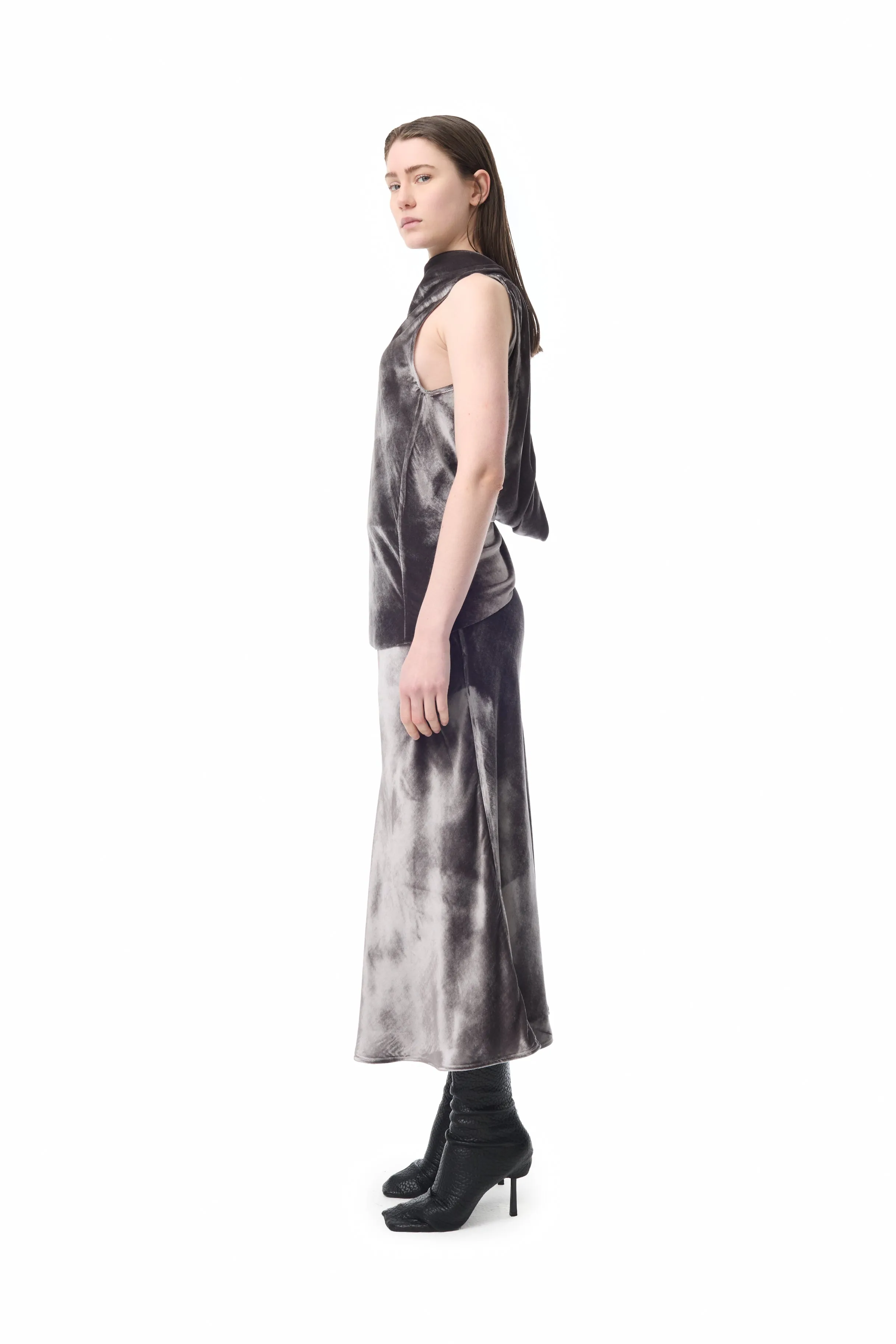 SILVER VELVET BIAS MIDI SKIRT sold by Marques ’ Almeida product image thumbnail 4