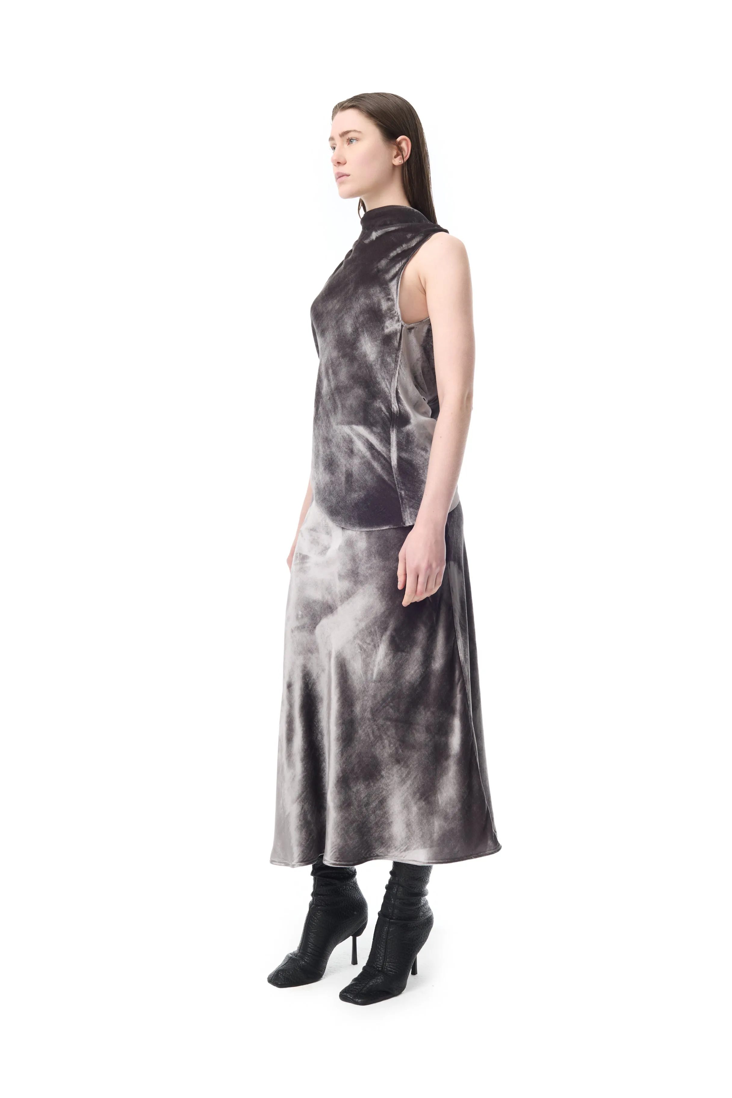 SILVER VELVET BIAS MIDI SKIRT sold by Marques ’ Almeida product image thumbnail 5