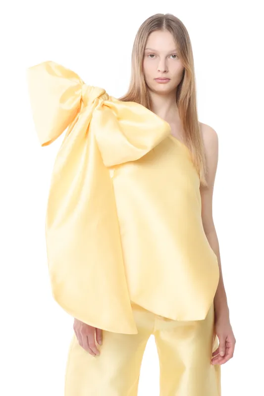YELLOW ONE SHOULDER BOW TOP sold by Marques ’ Almeida