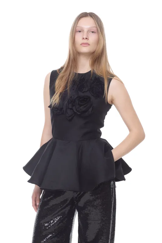 BLACK FLOWER EMBELLISHED TOP sold by Marques ’ Almeida