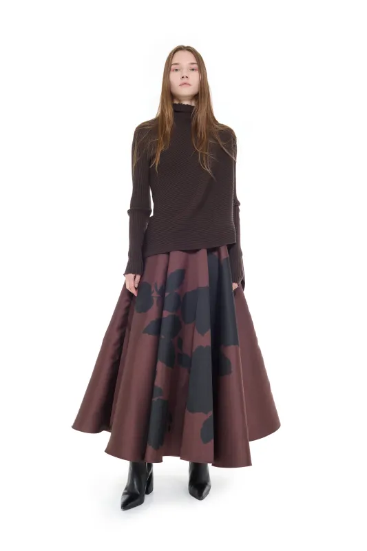 BROWN PRINTED MIDI SKIRT sold by Marques ’ Almeida