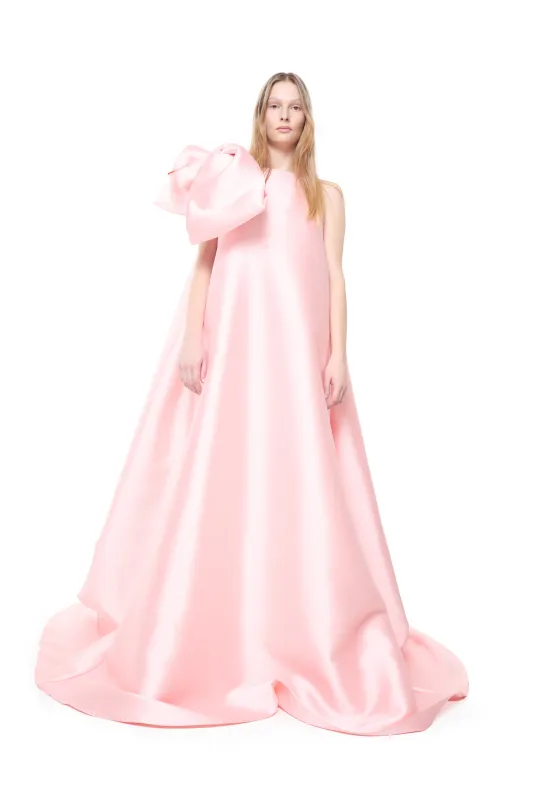 PINK LONG TRAIN BOW DRESS made by Marques ’ Almeida