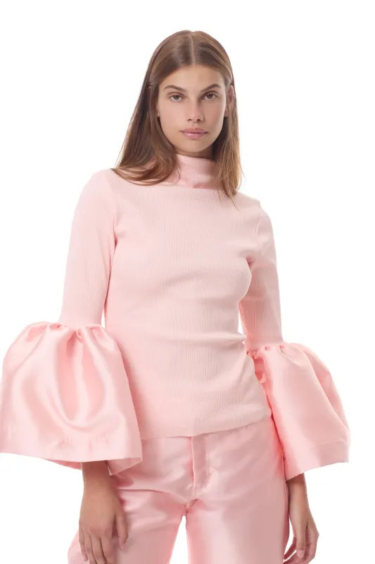 PINK TURTLENECK PUFF SLEEVE TOP made by Marques ’ Almeida