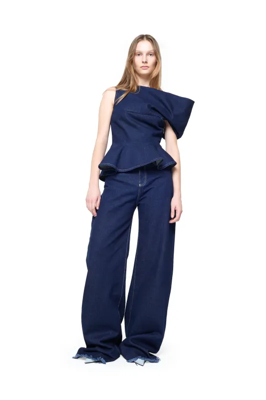 INDIGO DENIM BOYFRIEND TROUSERS made by Marques ’ Almeida