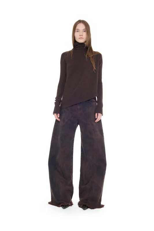 BROWN OVERDYE DENIM BOYFRIEND TROUSERS made by Marques ’ Almeida