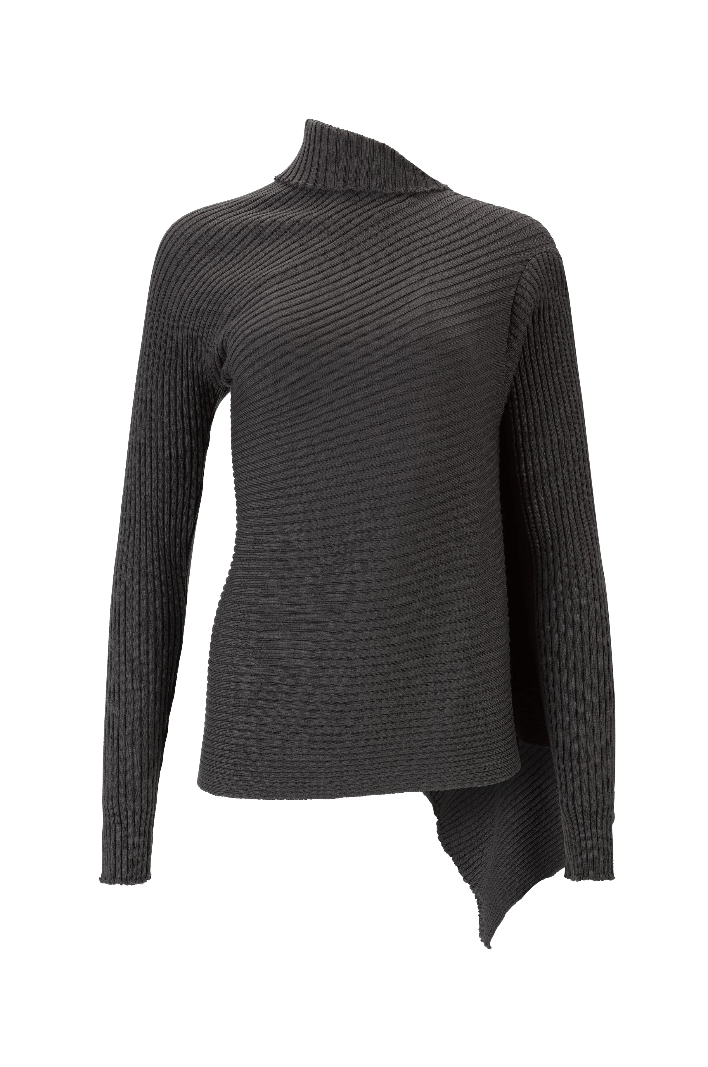 DARK GREY MERINO DRAPED JUMPER sold by Marques ’ Almeida product image thumbnail 2