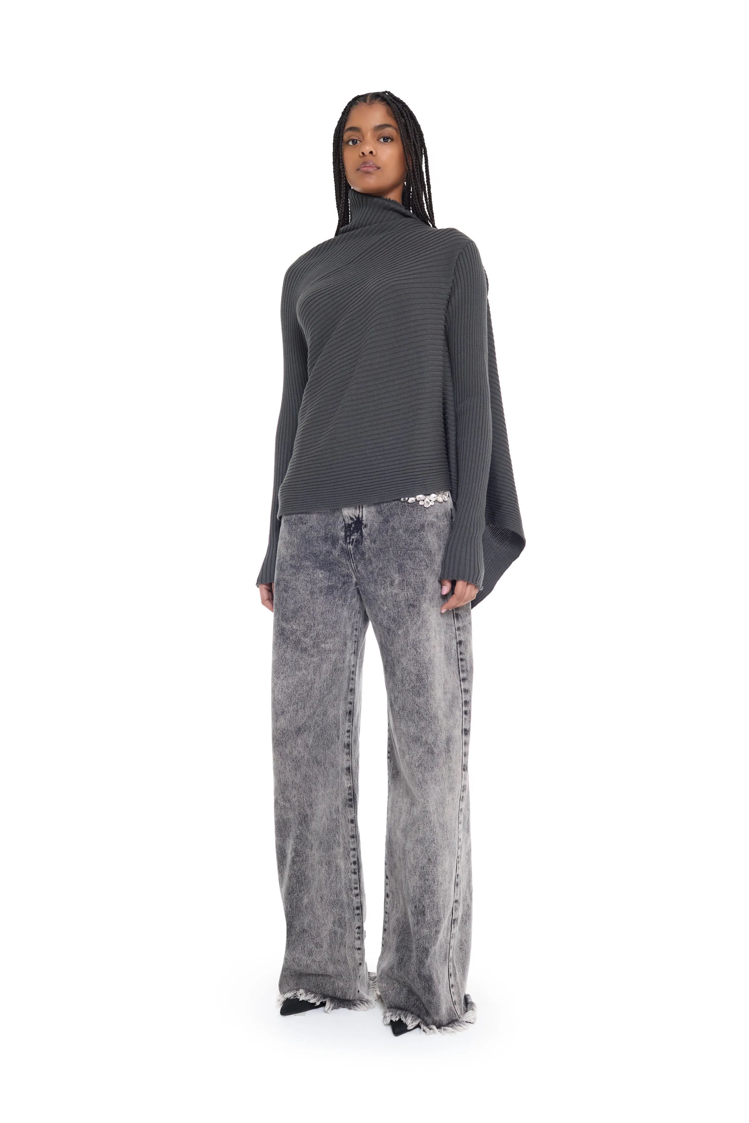 DARK GREY MERINO DRAPED JUMPER sold by Marques ’ Almeida product image thumbnail 5