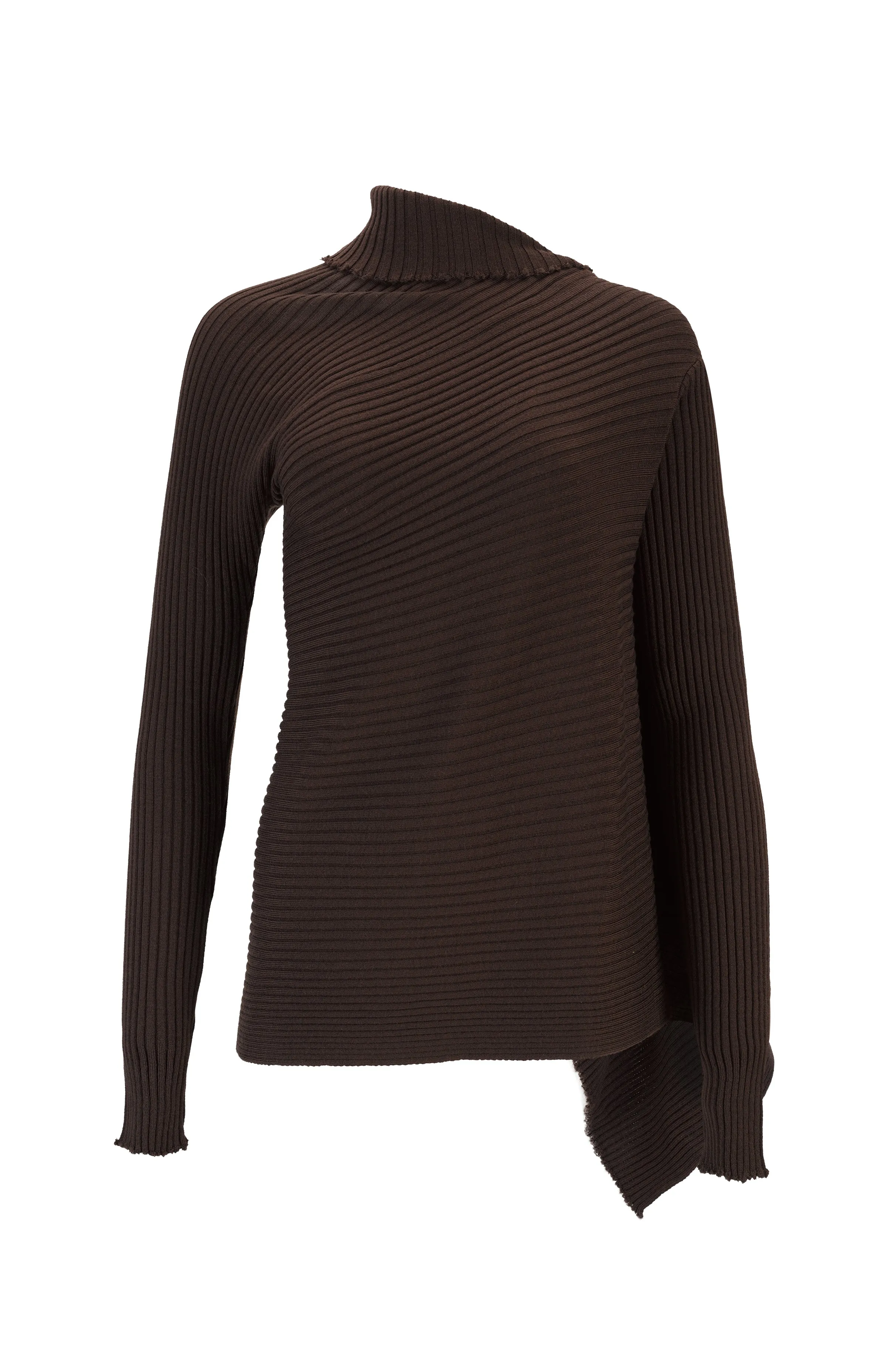 BROWN MERINO DRAPED JUMPER sold by Marques ’ Almeida product image thumbnail 2