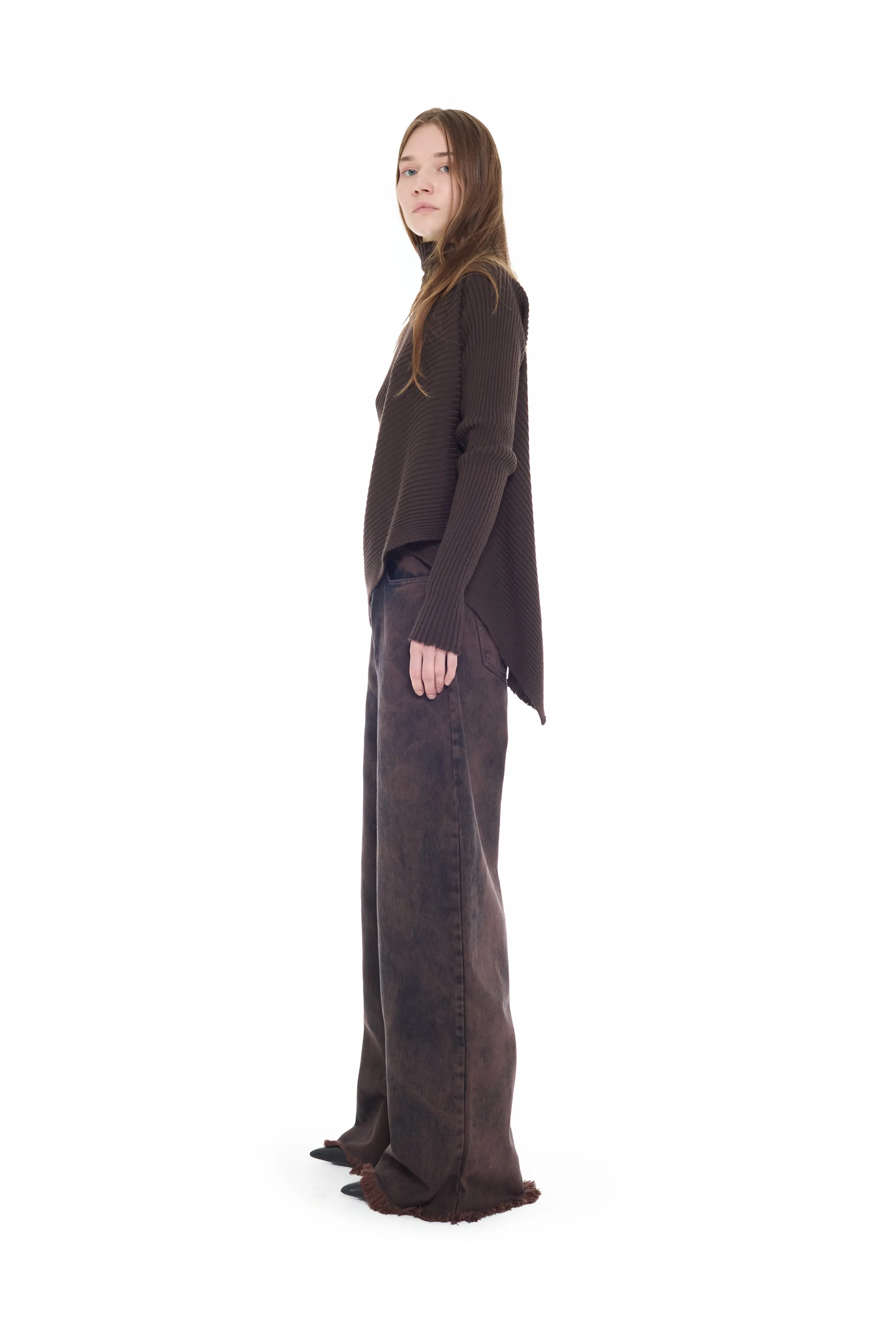 BROWN MERINO DRAPED JUMPER sold by Marques ’ Almeida product image thumbnail 4