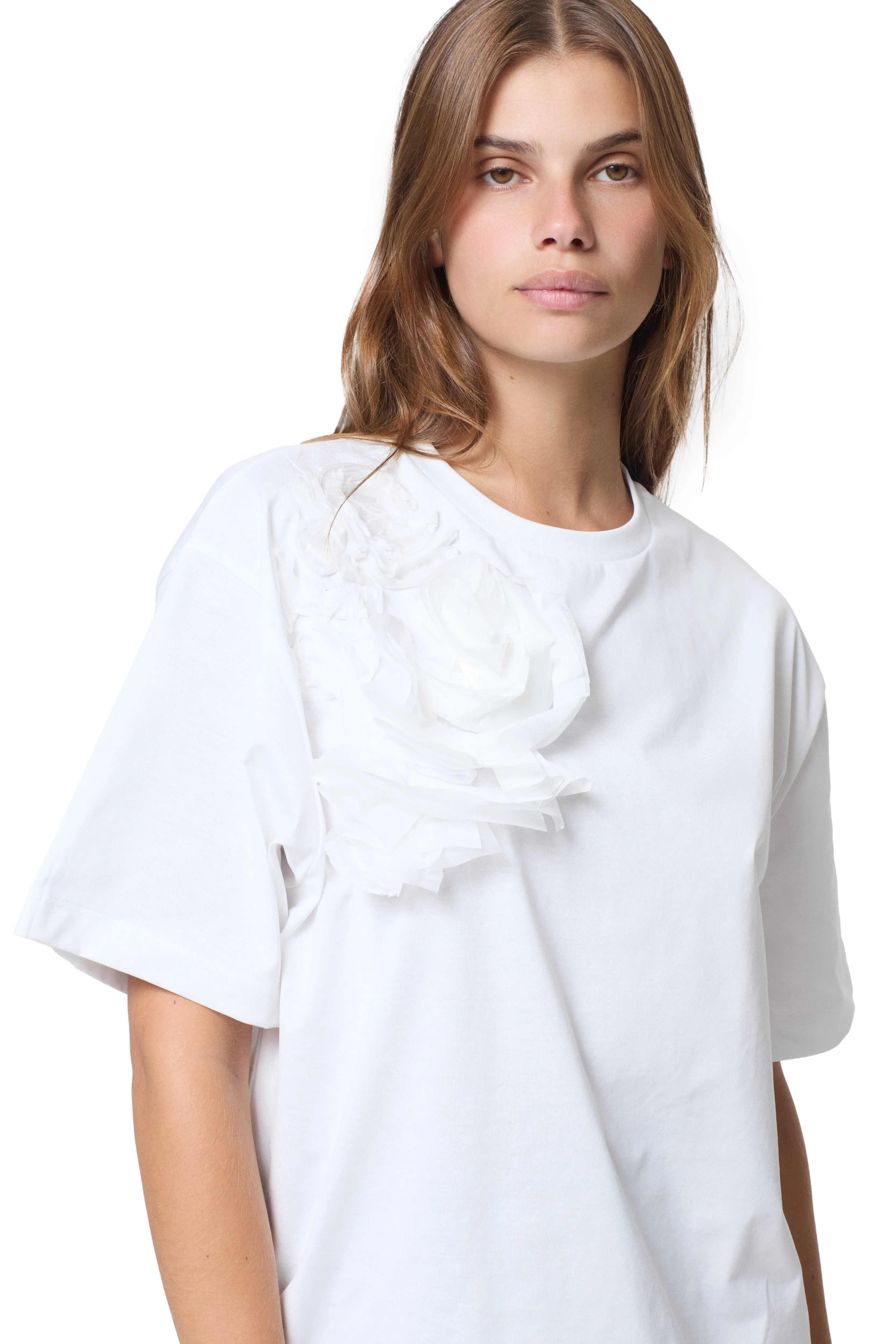 WHITE FLOWER APPLIQUE LOOSE FIT T-SHIRT sold by Marques ’ Almeida product image thumbnail 4