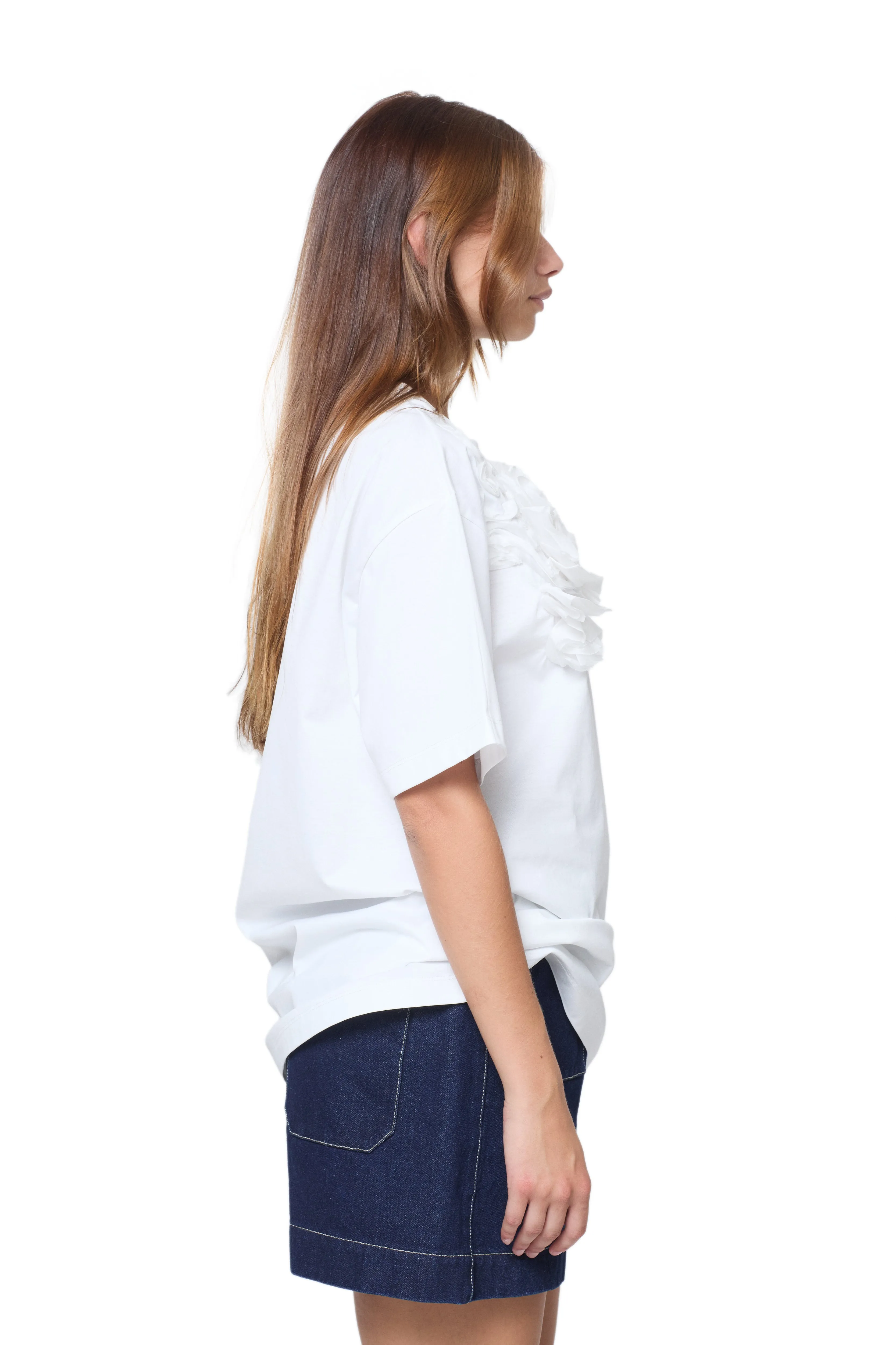 WHITE FLOWER APPLIQUE LOOSE FIT T-SHIRT sold by Marques ’ Almeida product image thumbnail 3