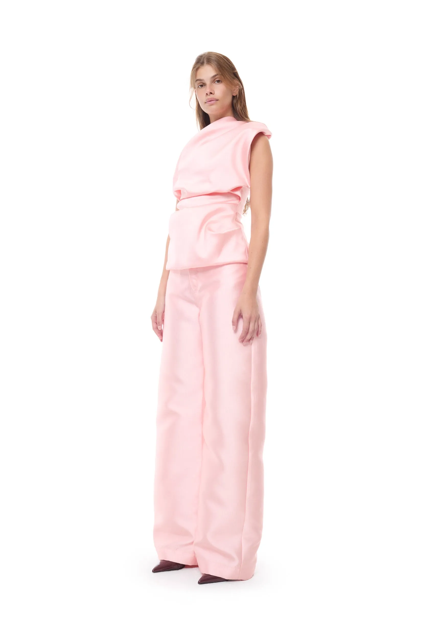 PINK MIKADO SLEEVELESS DRAPED TOP sold by Marques ’ Almeida product image thumbnail 4