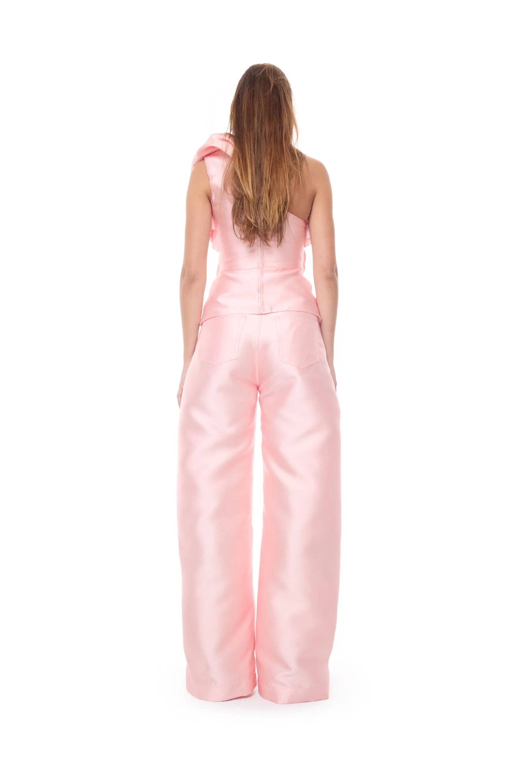 PINK MIKADO SLEEVELESS DRAPED TOP sold by Marques ’ Almeida product image thumbnail 2