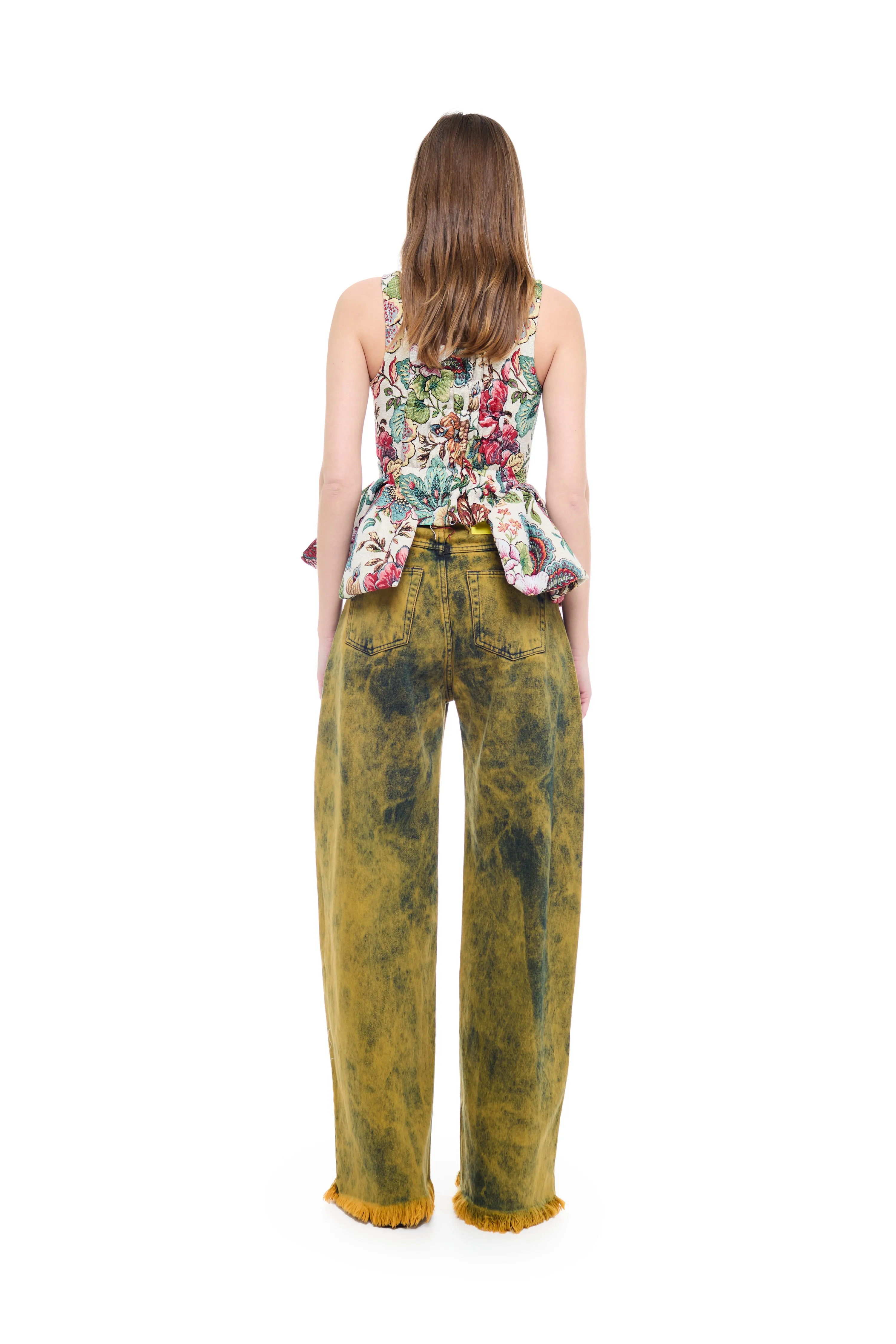 YELLOW OVERDYE DENIM BOYFRIEND TROUSERS sold by Marques ’ Almeida product image thumbnail 2