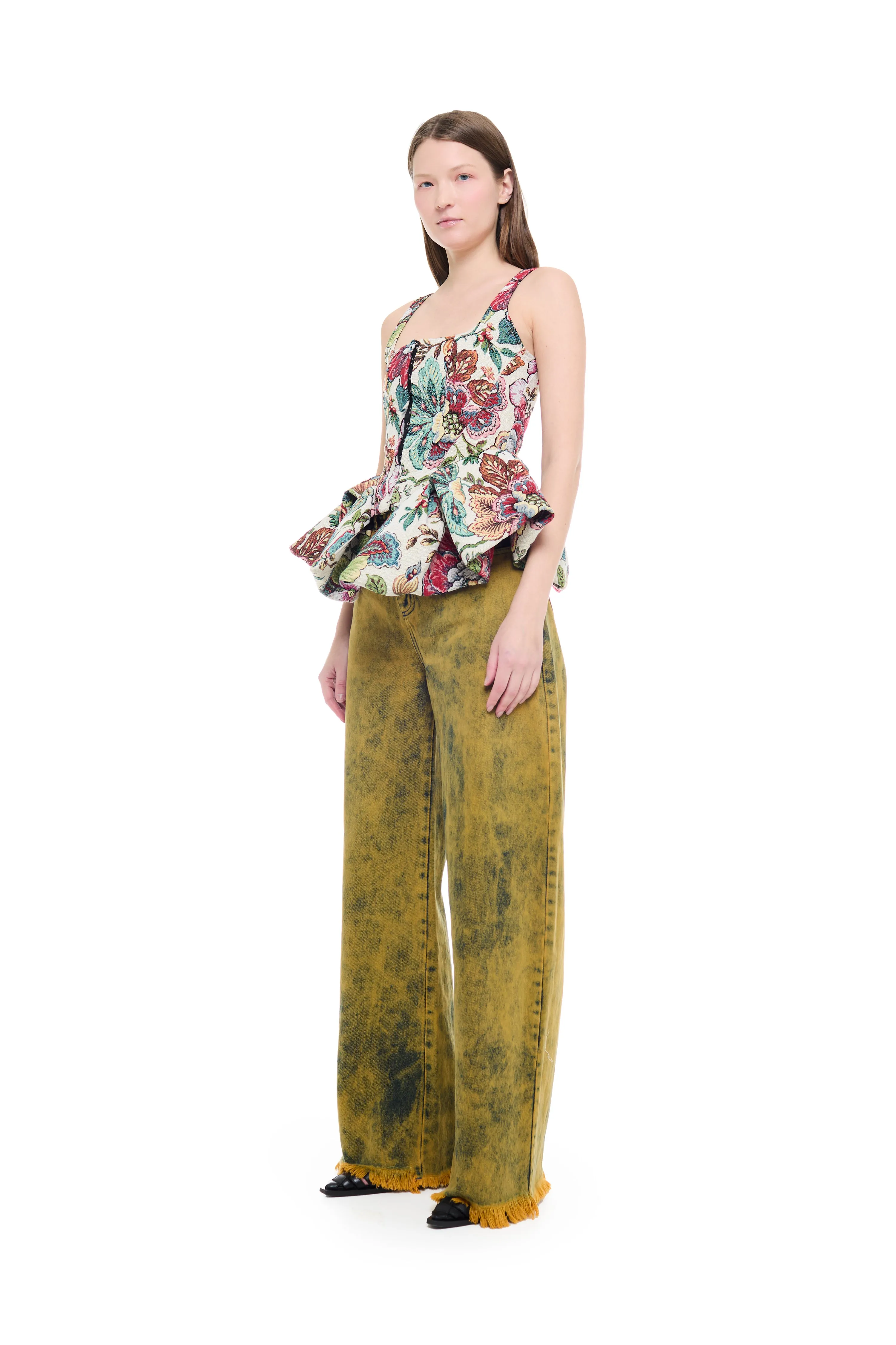 YELLOW OVERDYE DENIM BOYFRIEND TROUSERS sold by Marques ’ Almeida product image thumbnail 3