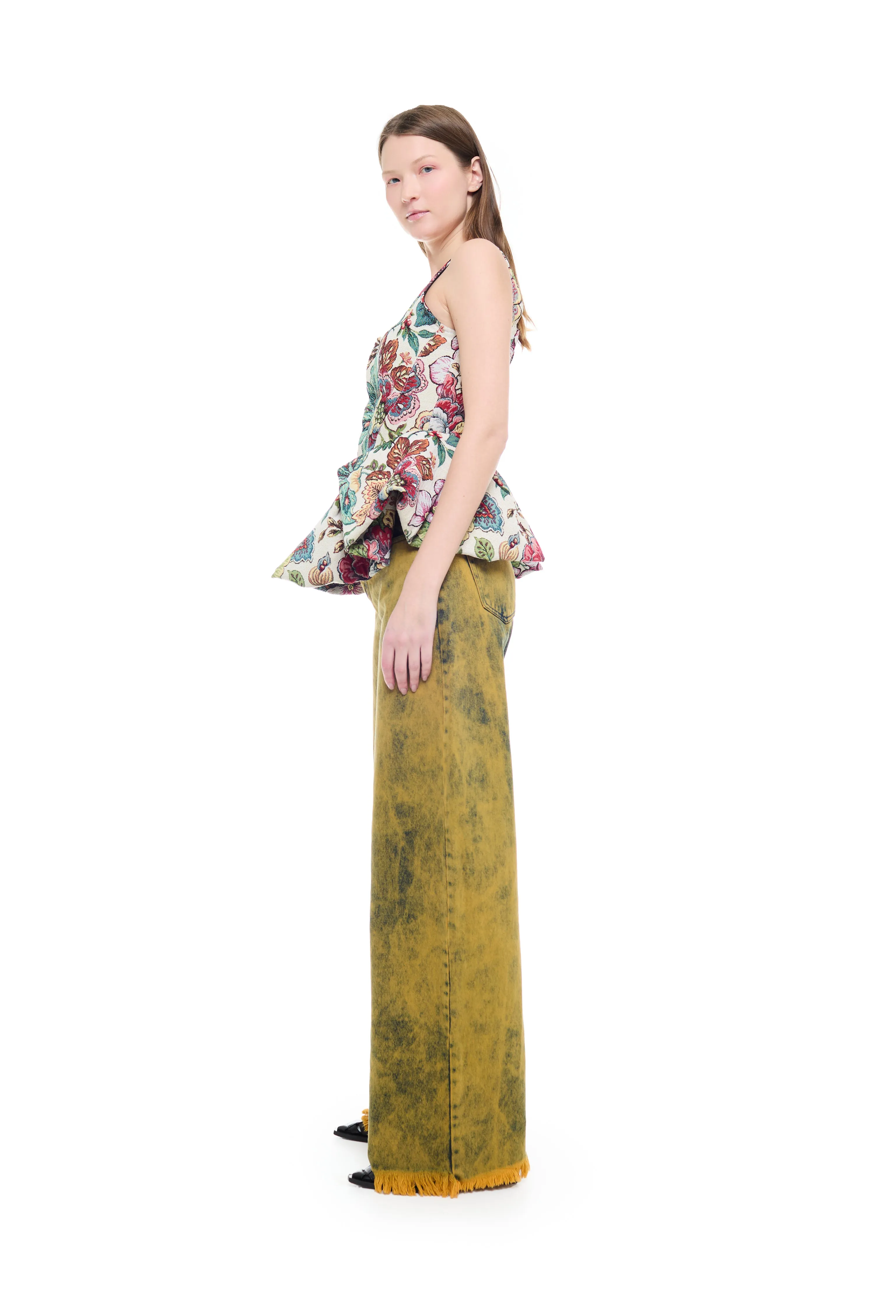 YELLOW OVERDYE DENIM BOYFRIEND TROUSERS sold by Marques ’ Almeida product image thumbnail 4
