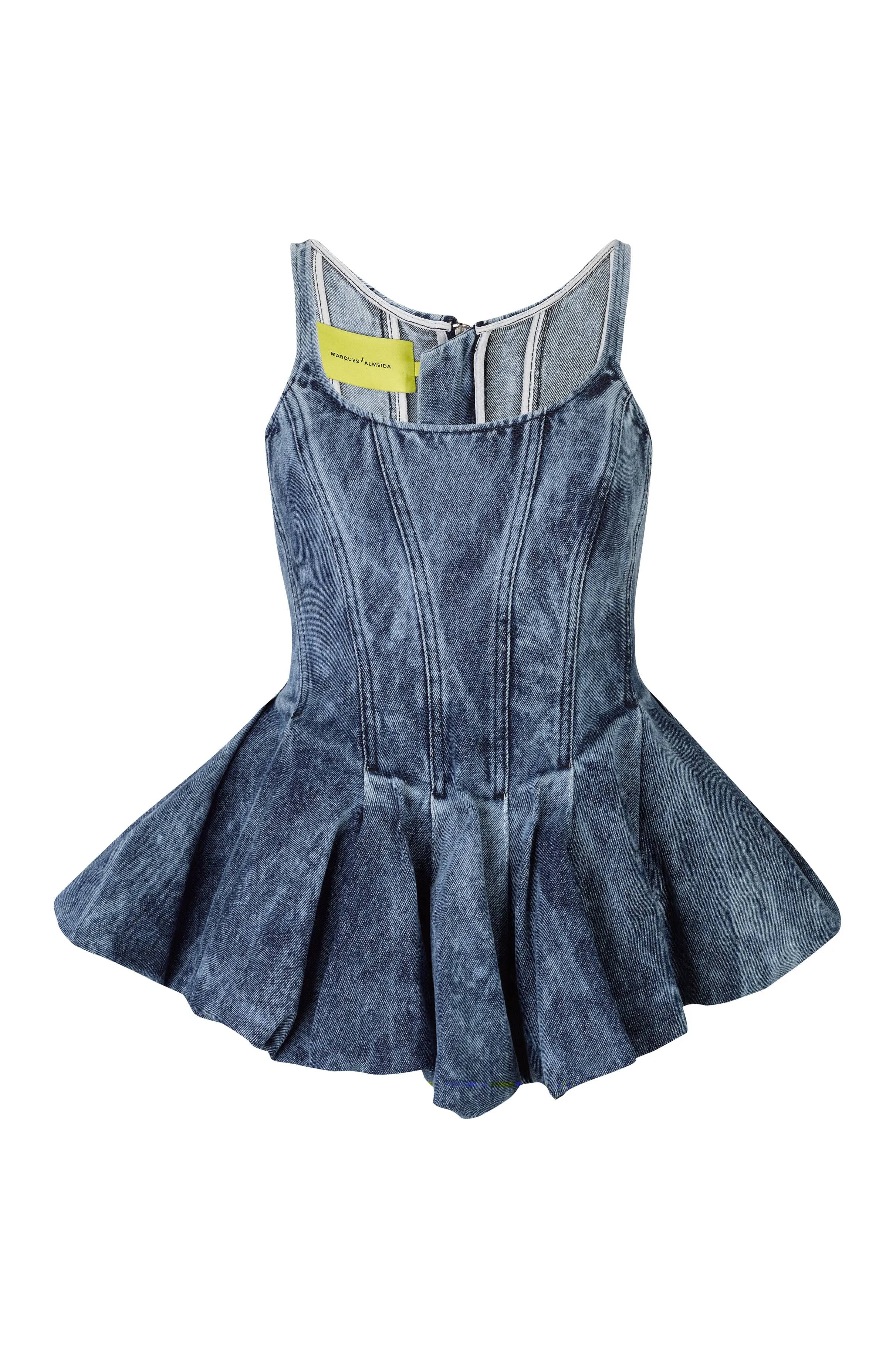 BLUE ACID WASH DENIM PLEATED TOP sold by Marques ’ Almeida product image thumbnail 2